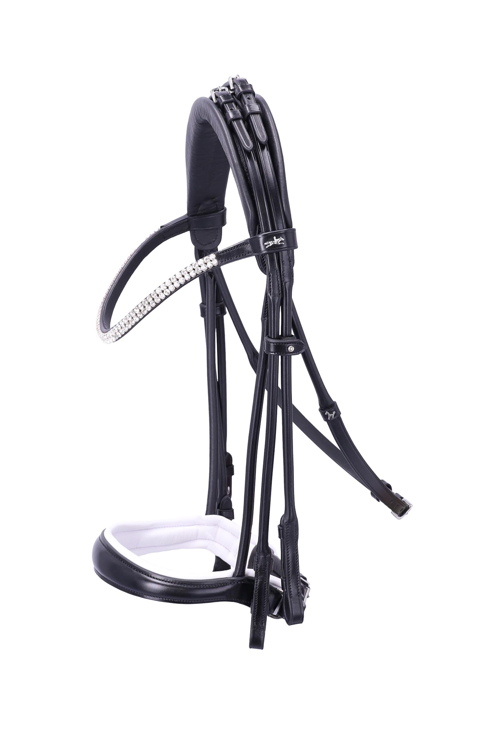 black/white/silver Schockem&ouml;hle Sports Bella Rose Double Bridle - Isabell Werth Collection