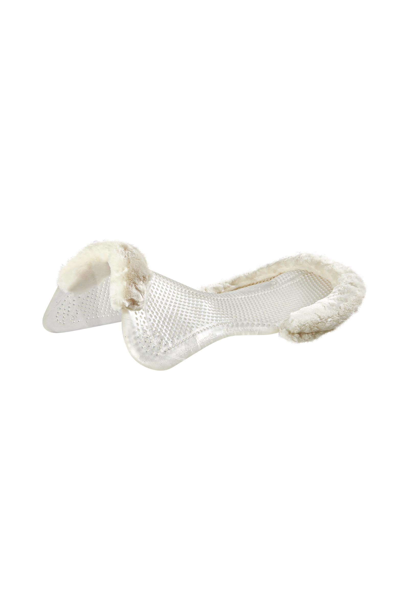 Transparent/Natural Acavallo Żelowa podkładka antypoślizgowa Classic z sztuczną owczą sk&oacute;rą płaska