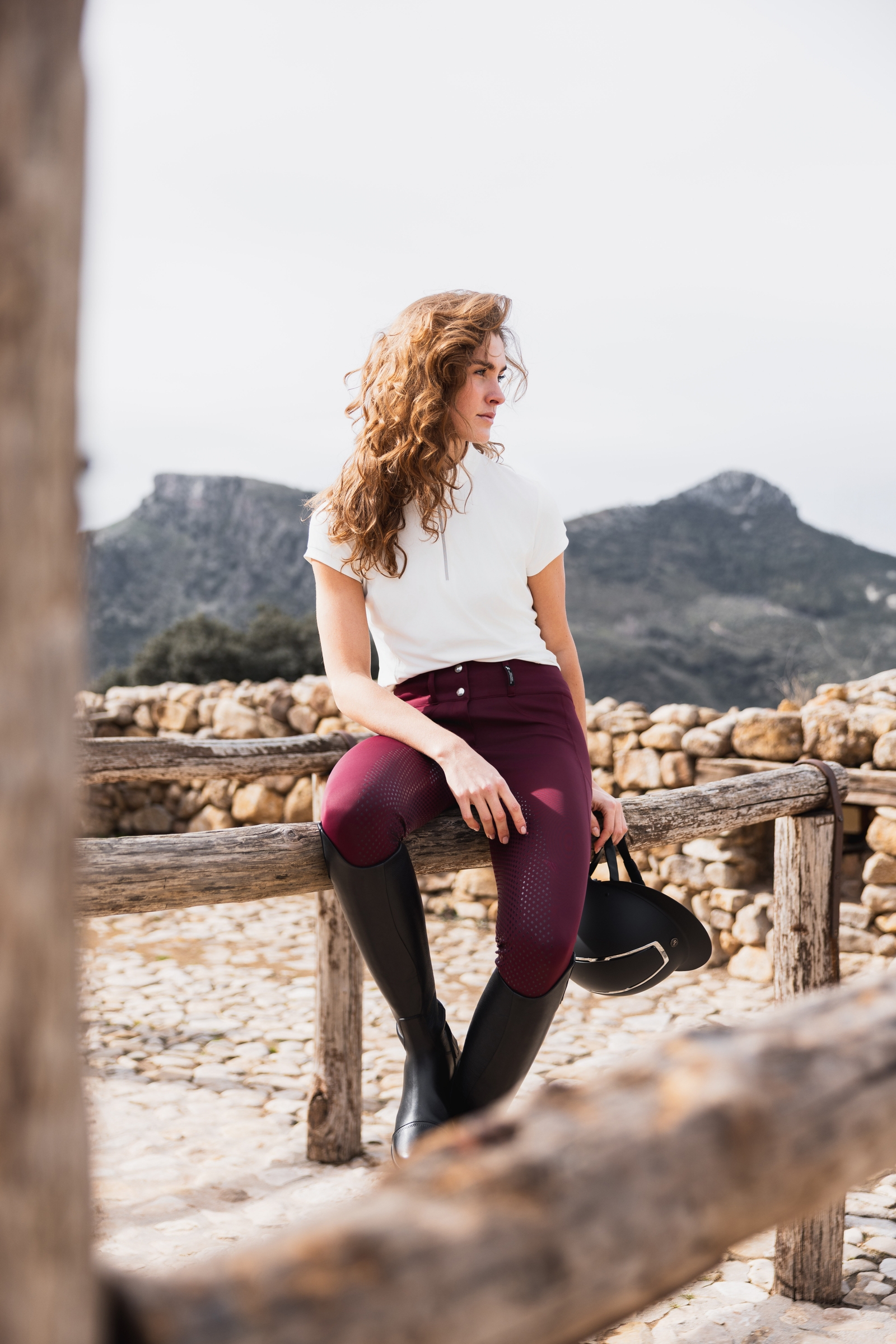 Horze Evelyn damskie bryczesy full grip UPF 50+