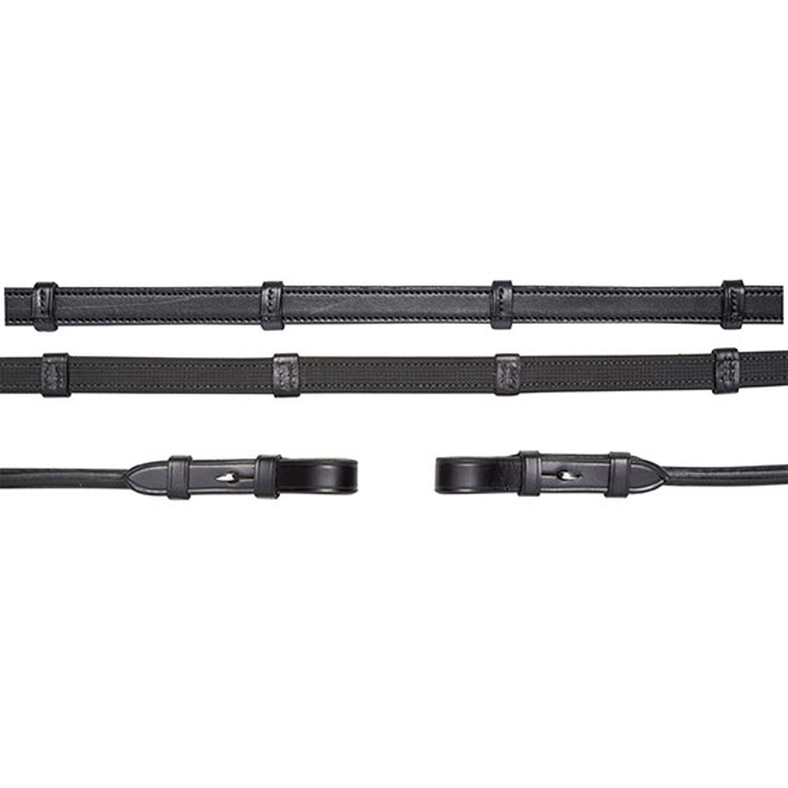 Schockem&ouml;hle Sports Wodze okrągłe, sk&oacute;ra/guma, wodze do ogłowia okrągłe szyte