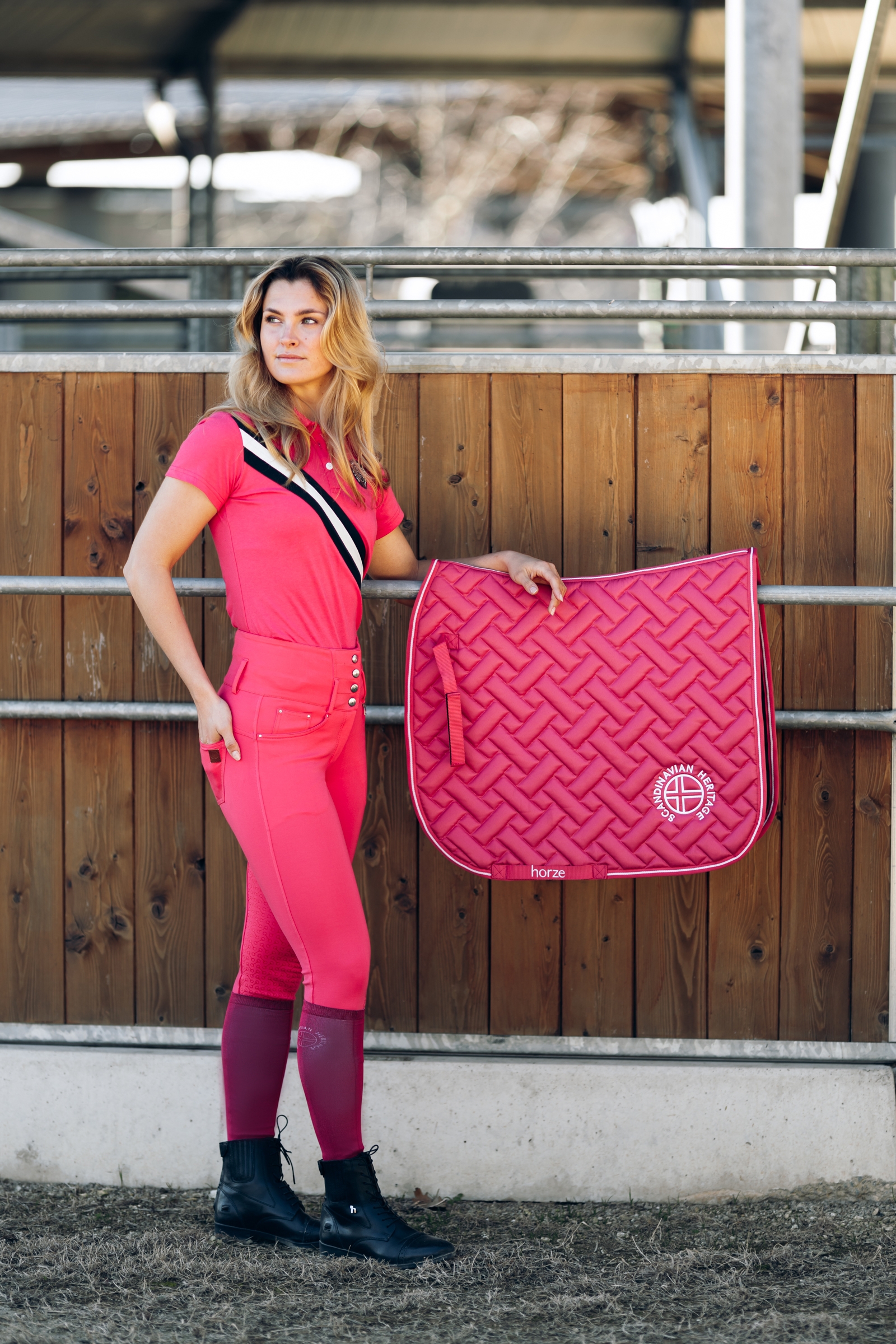 Horze Podkolan&oacute;wki z nadrukiem i cienkim wykończeniem na łydce