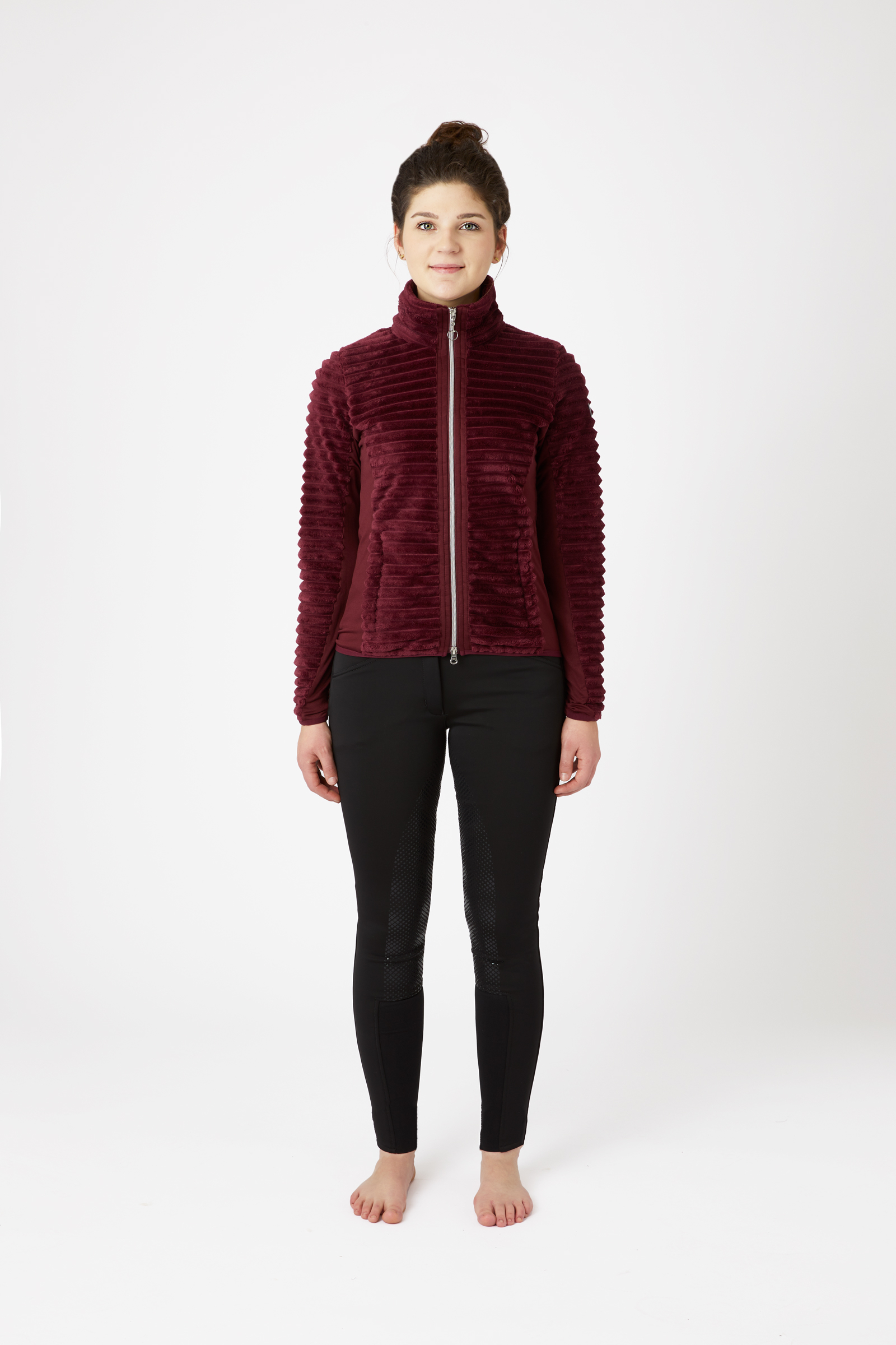 Horze Della Damska kurtka polarowa w paski