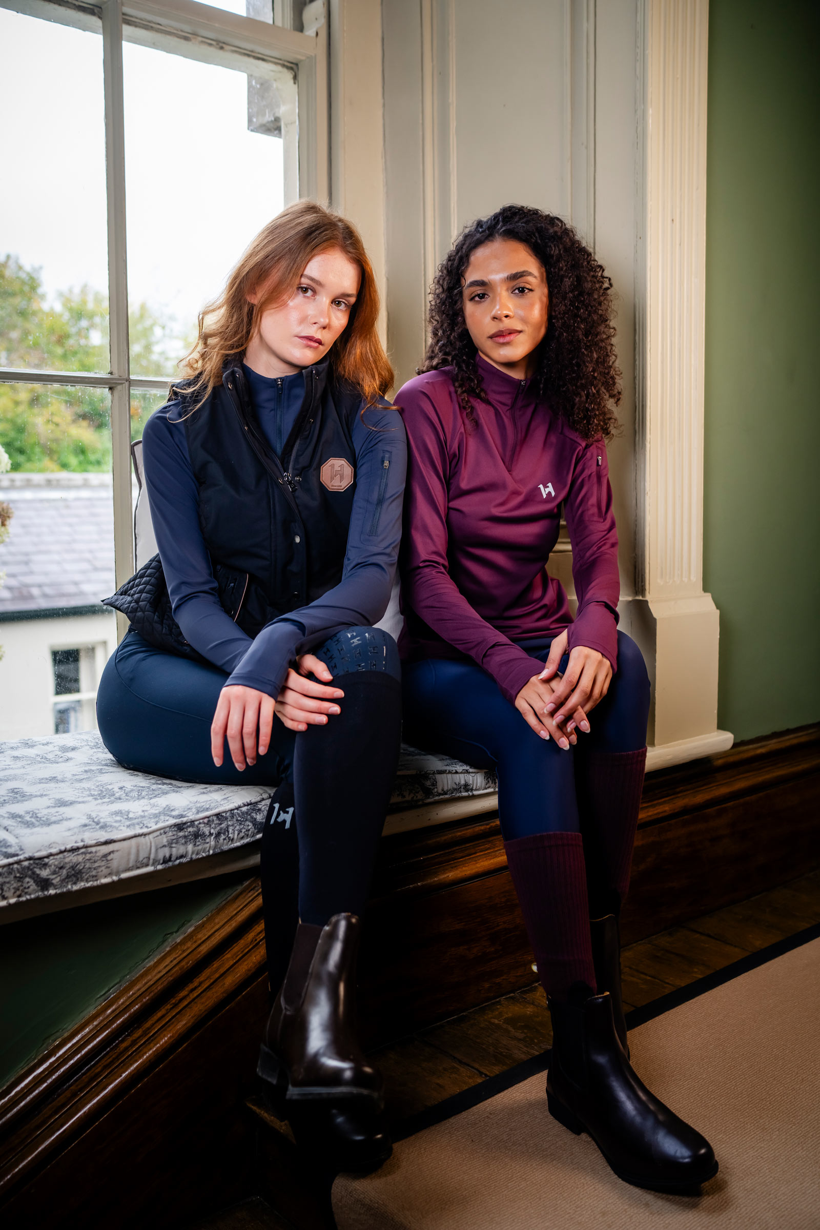 Core Navy Horseware Strive Winter damska bluza z 1/4 zamkiem