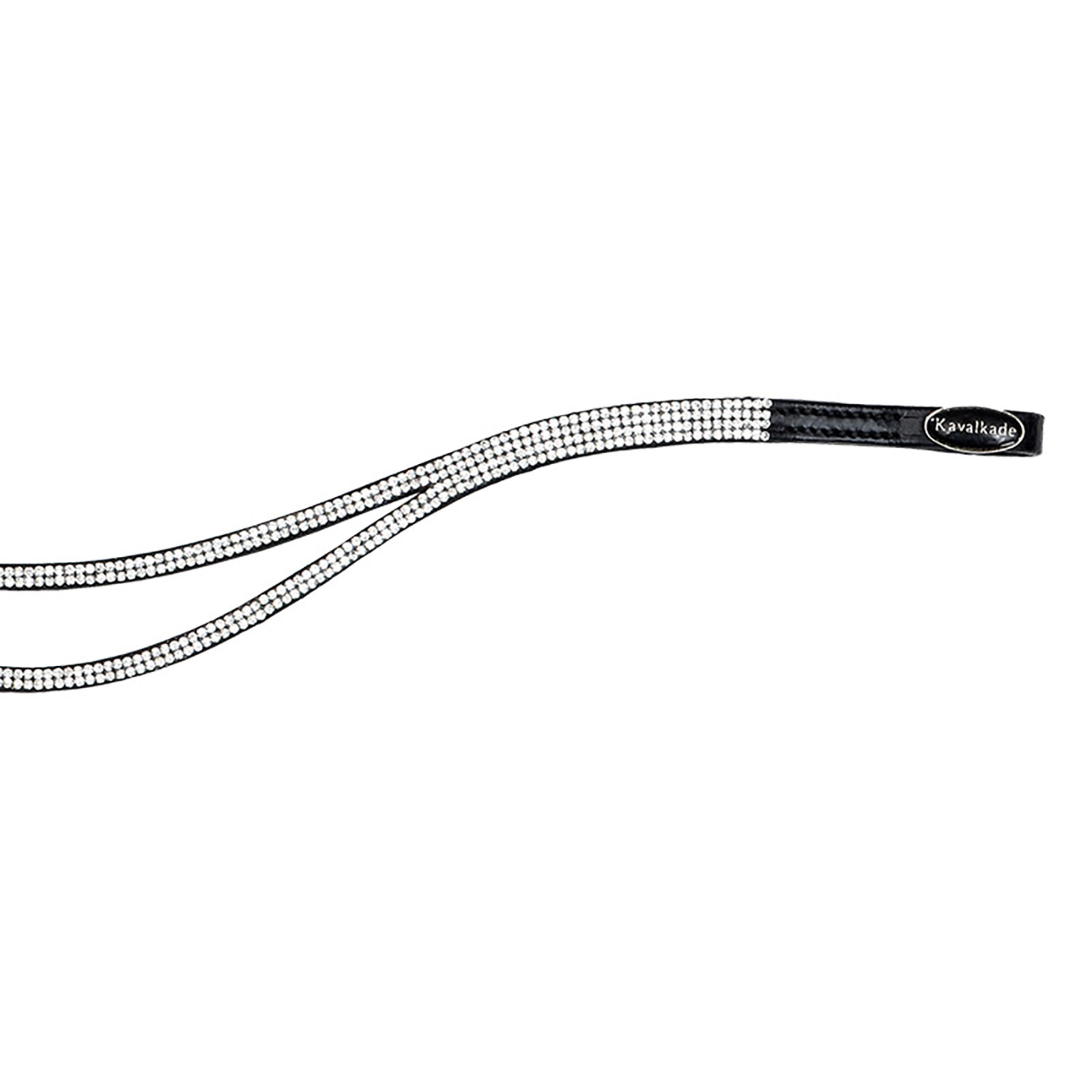 WH/AB Kavalkade Browband Duo Slim, two split arches w/ grey rhinestones