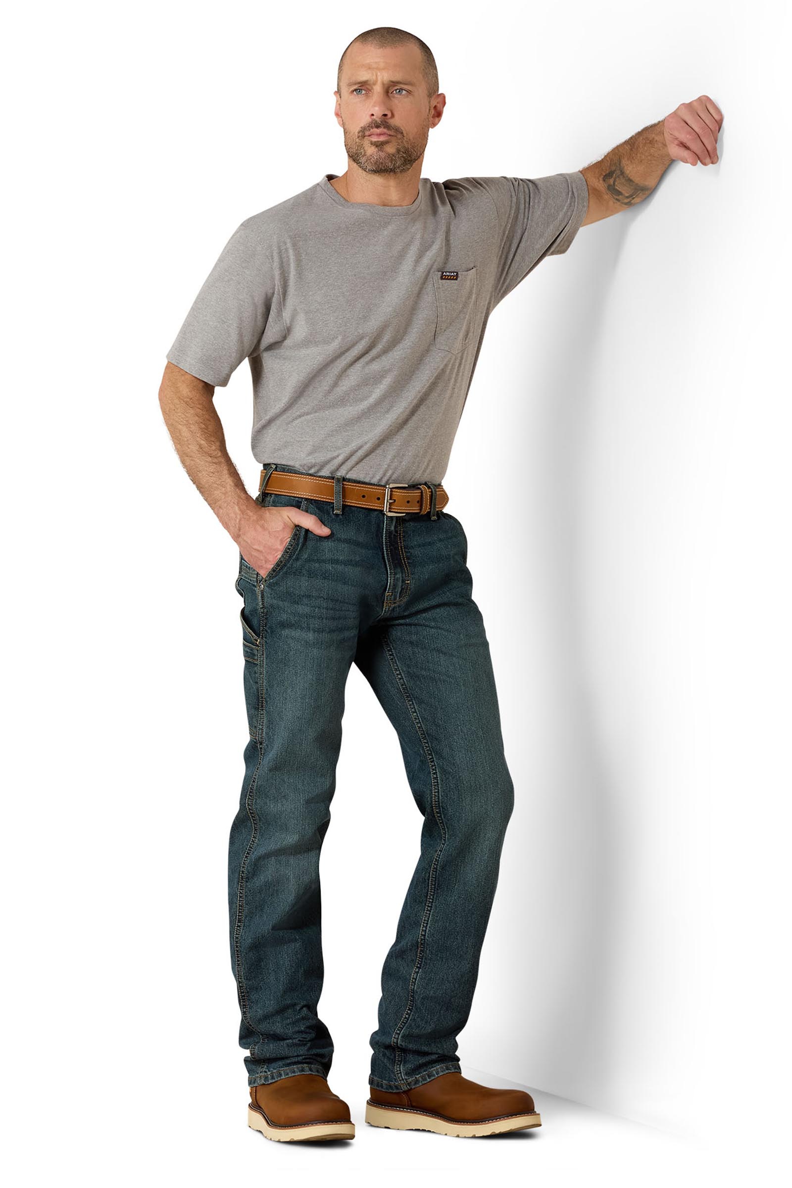 Ariat Rebar M7 Slim DuraStretch Workhorse Męskie robocze dżinsy o prostych nogawkach