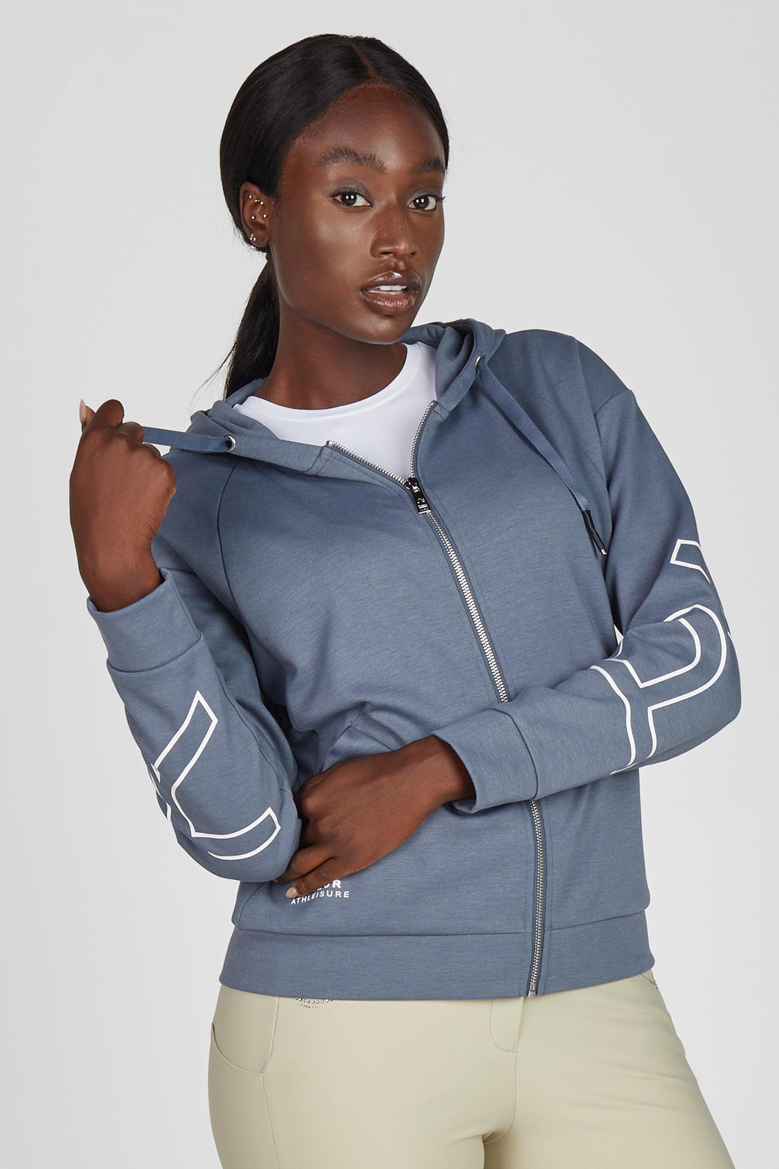 Ash Blue Pikeur damska bluza oversize z kapturem