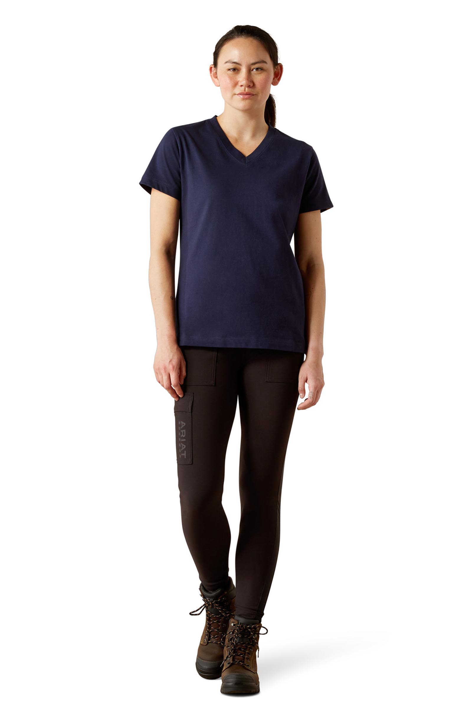 Ariat Damski T-shirt Rebar Cotton Strong z dekoltem V  