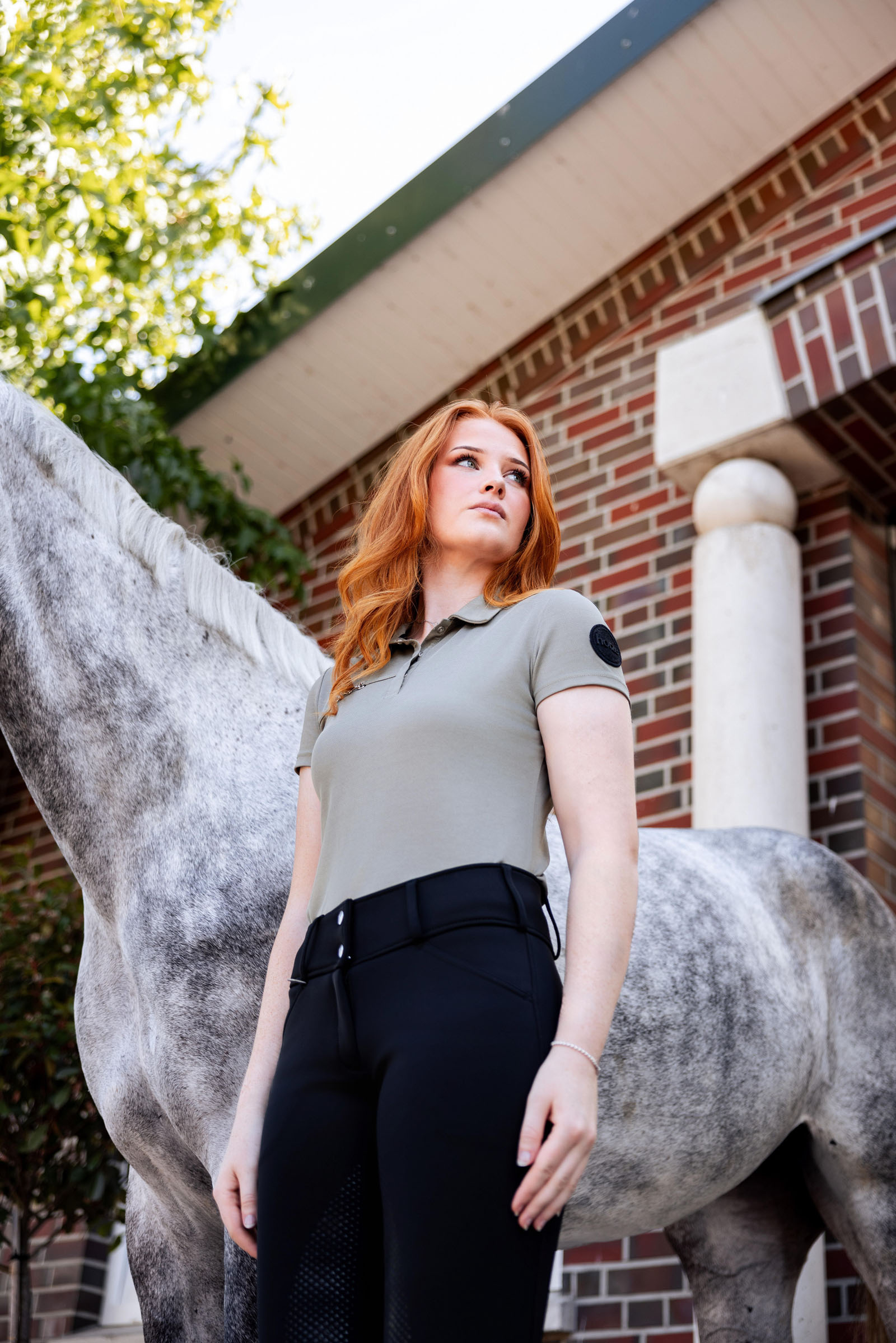 Damska funkcyjna koszulka polo Horze Denise z kr&oacute;tkim rękawem