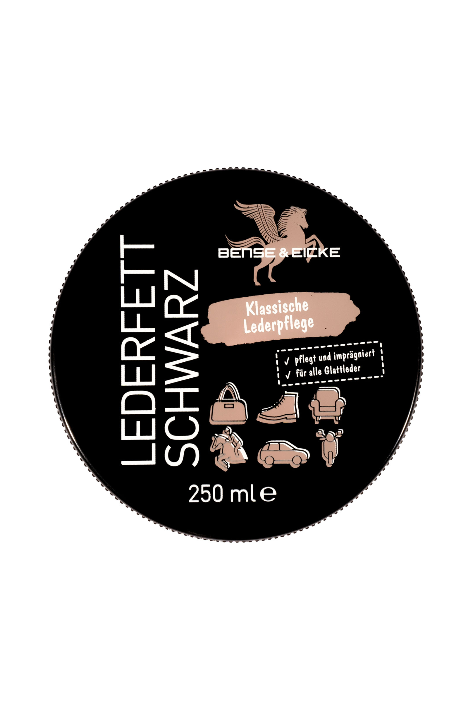 Bense & Eicke Czarny smar do skóry, 250 ml