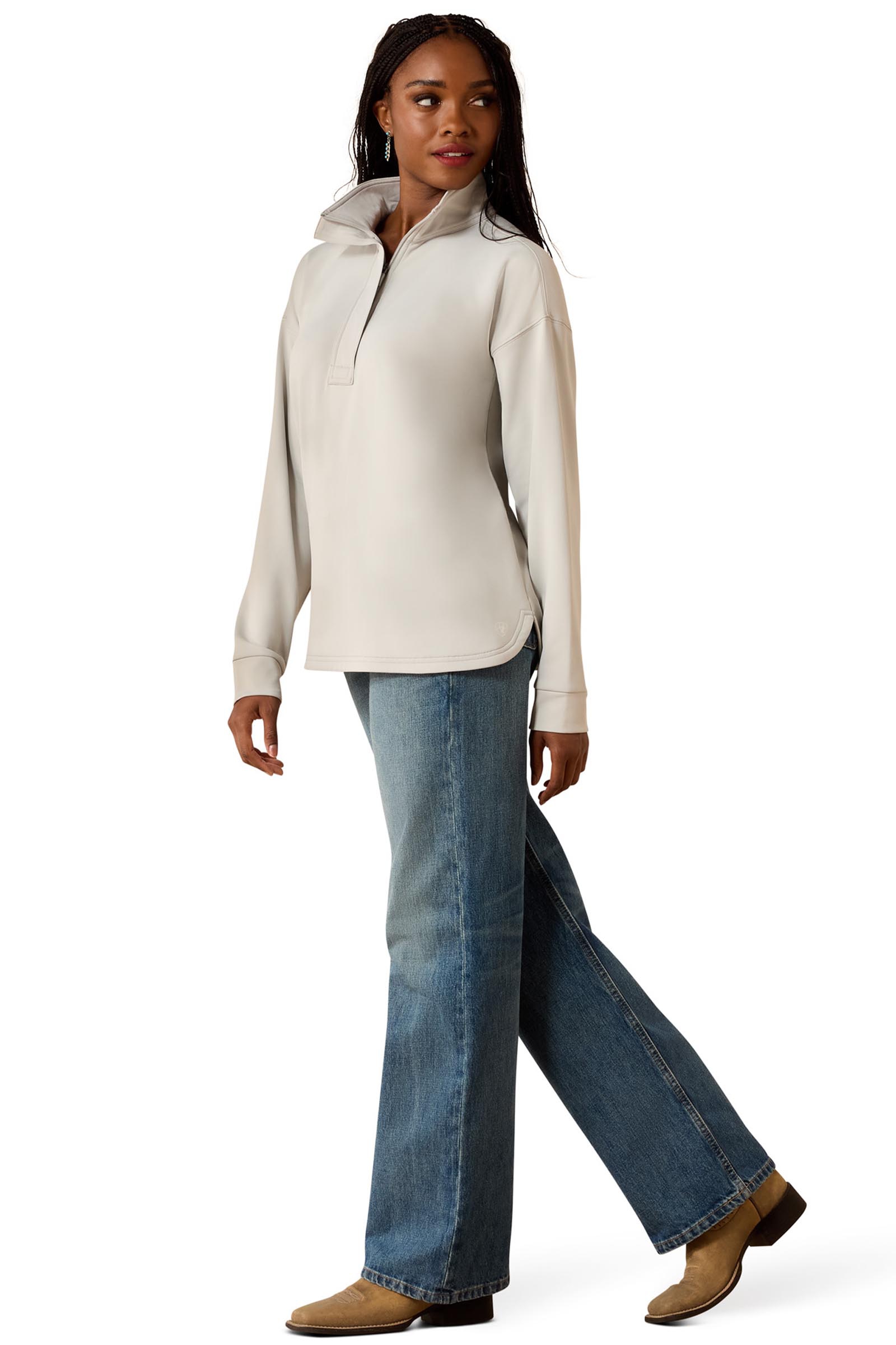 Ariat Damskie Breeze Logo 1/2 Zip bluza