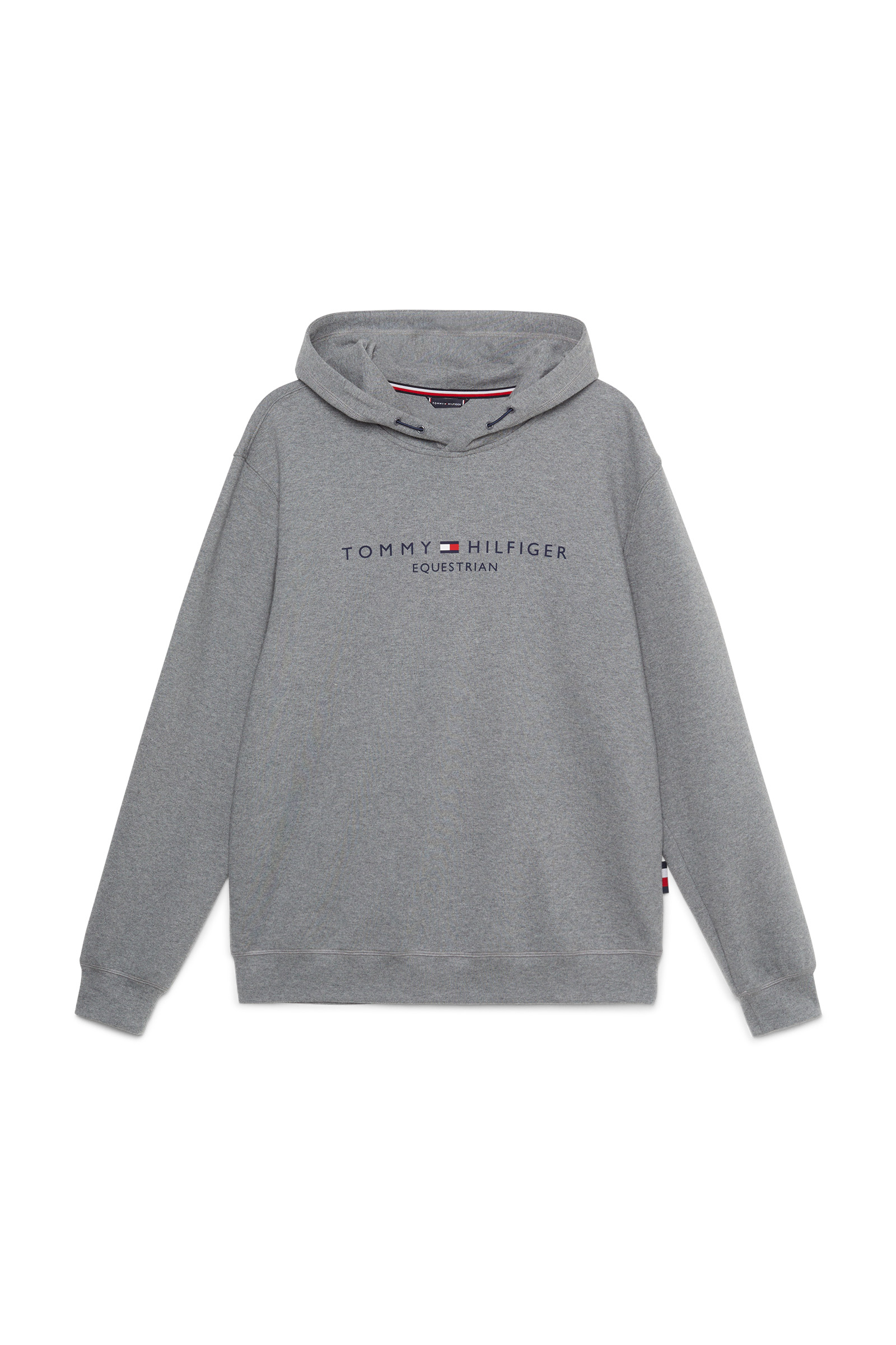 Grey Mélange Bluza z kapturem Tommy Hilfiger Equestrian Williamsburg z motywem