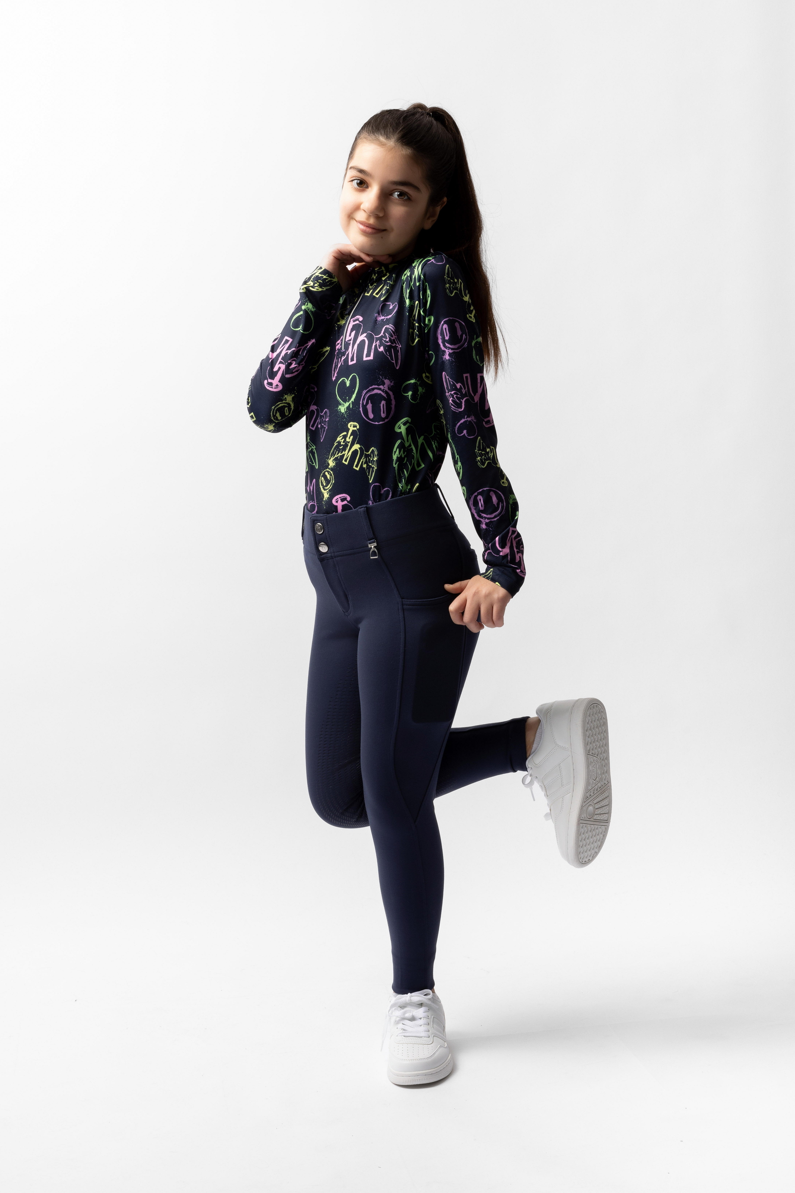 Horze Mira Dziecięce bryczesy z pełnym lejem