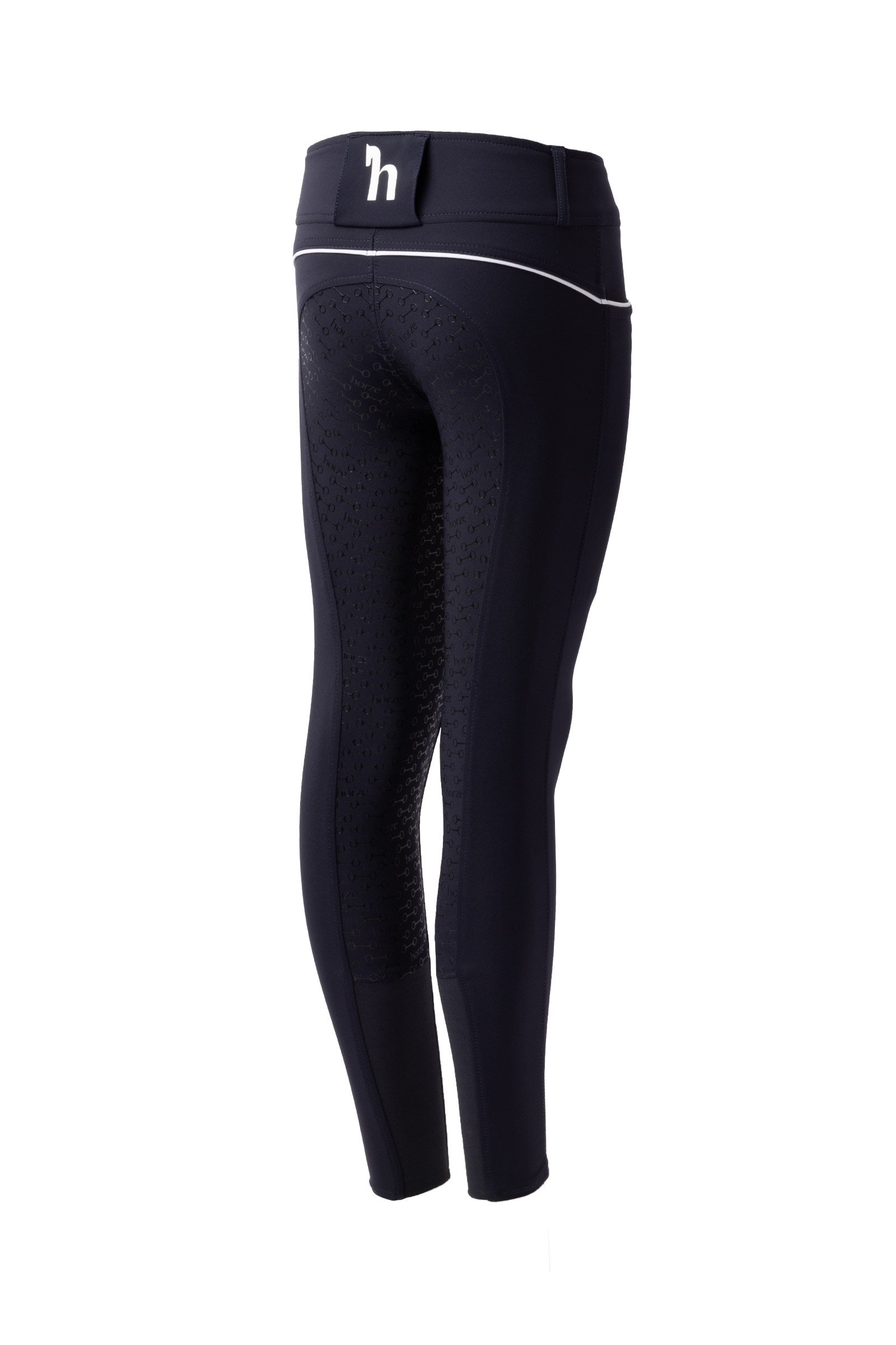 Dziecięce bryczesy Horze Aubrey z wysokim stanem i pełnym lejem silikonowym