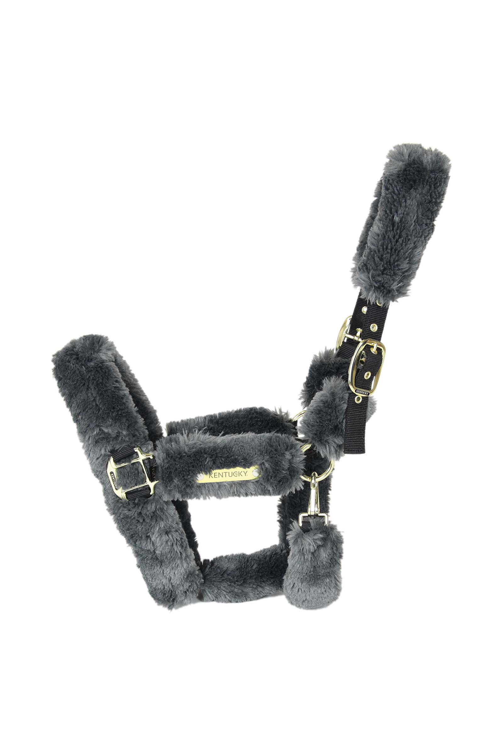 Grey Kentucky Horsewear Kantar transportowy z owczą skórą