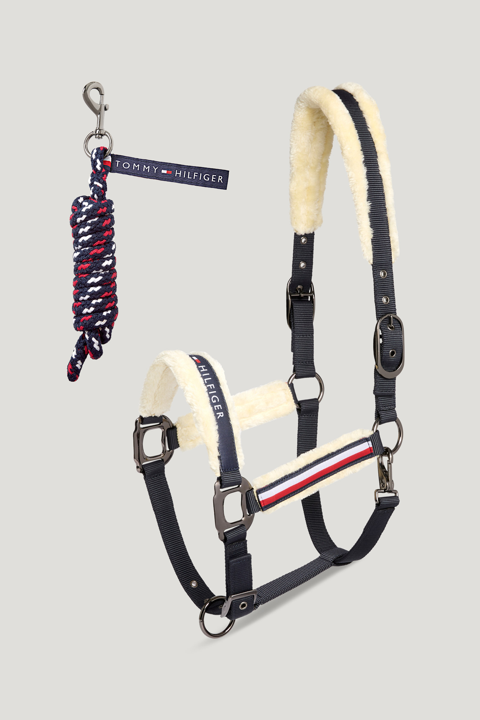Tommy Hilfiger Equestrian Yale zestaw kantara ze sztucznym futrem i uwiązu