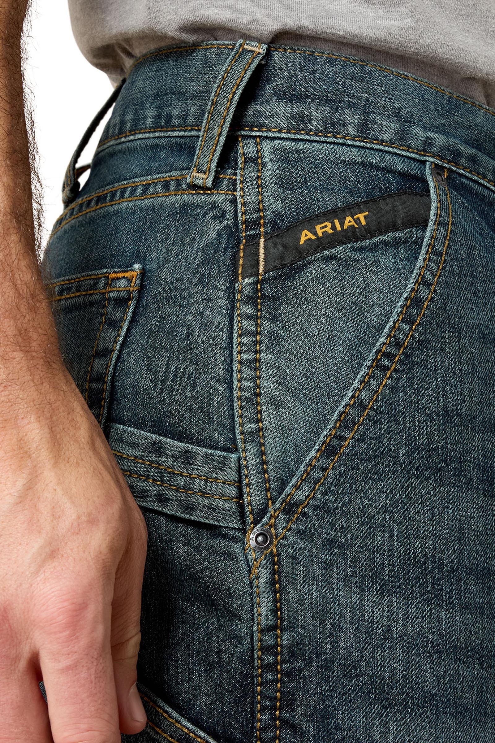 Ariat Rebar M7 Slim DuraStretch Workhorse Męskie robocze dżinsy o prostych nogawkach