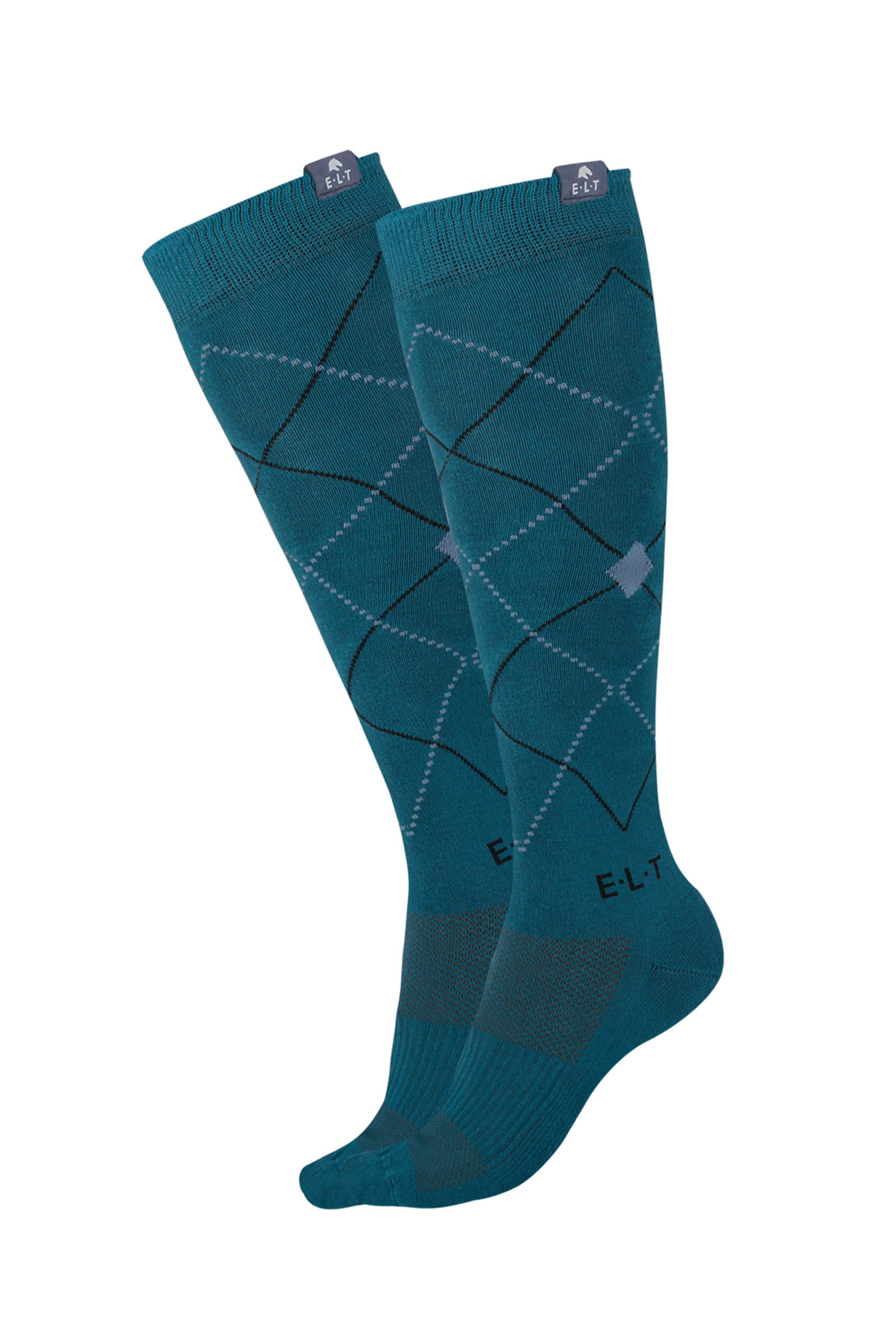 Petrol Blue ELT Argyle Breathable Riding Socks