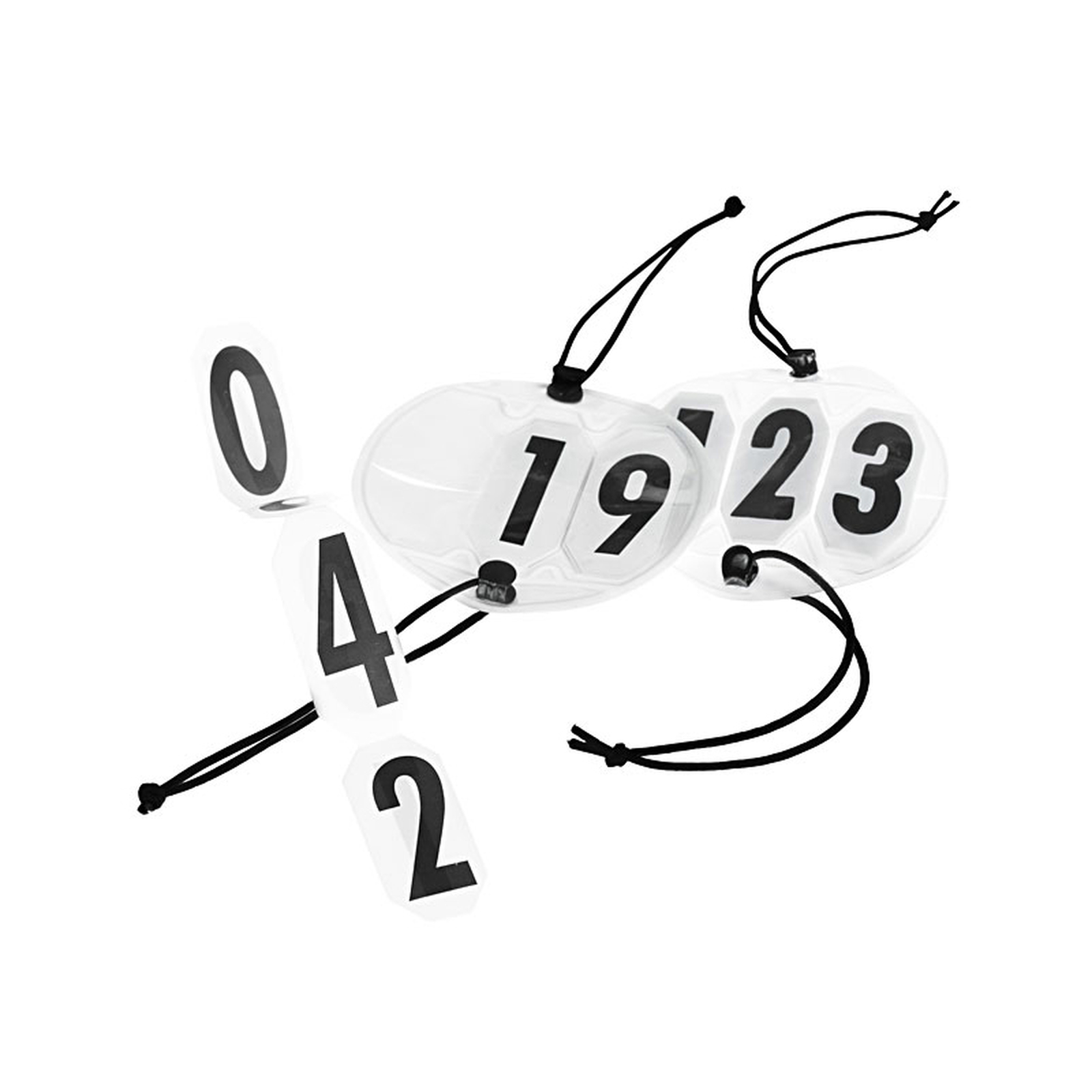 Plakietka z numerem startowym na ogłowie Horze, duża, okrągła