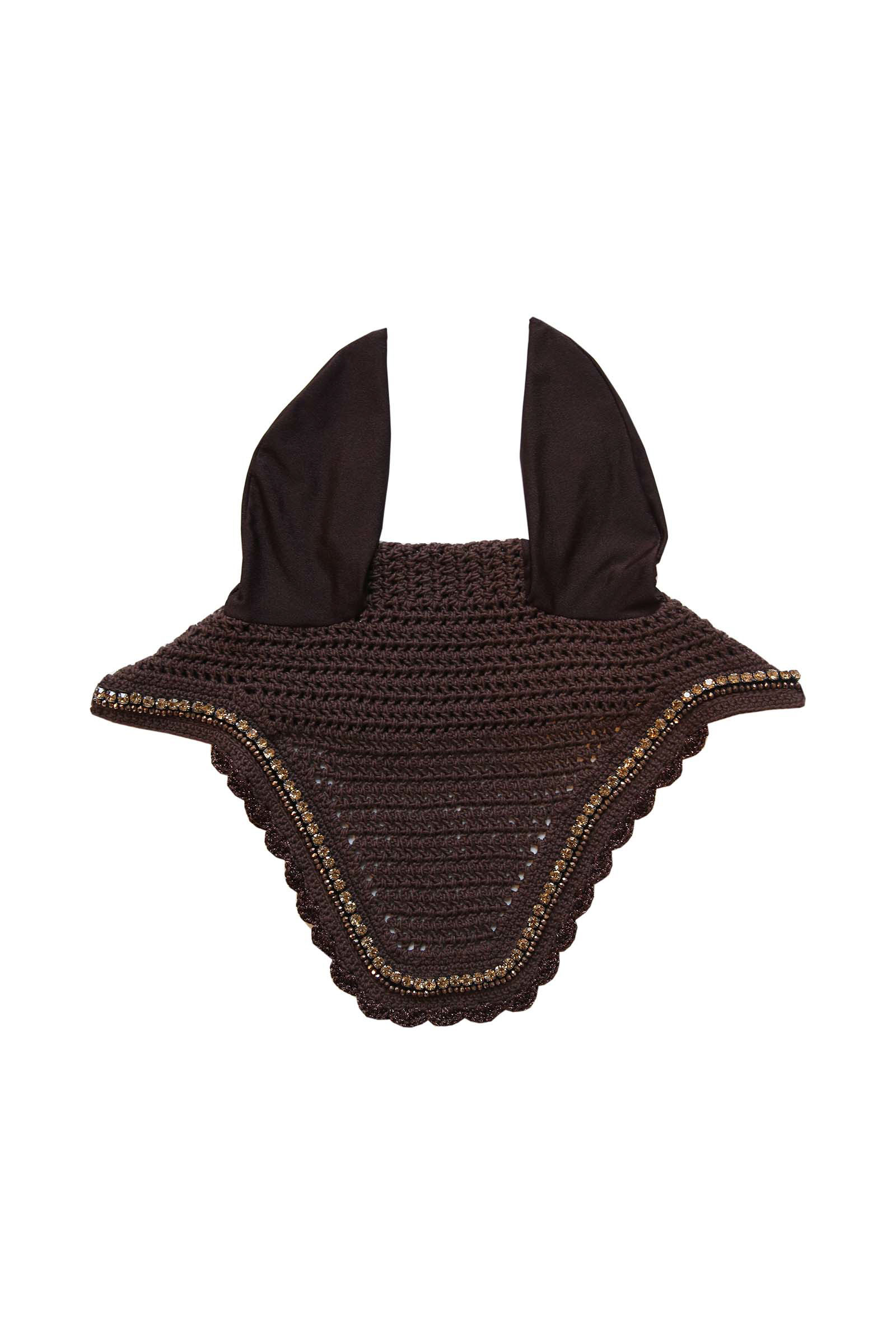 Brown Nauszniki wyciszające, z cyrkoniami i perełkami Kentucky Horsewear Fly Veil Stone & Pearl Soundless