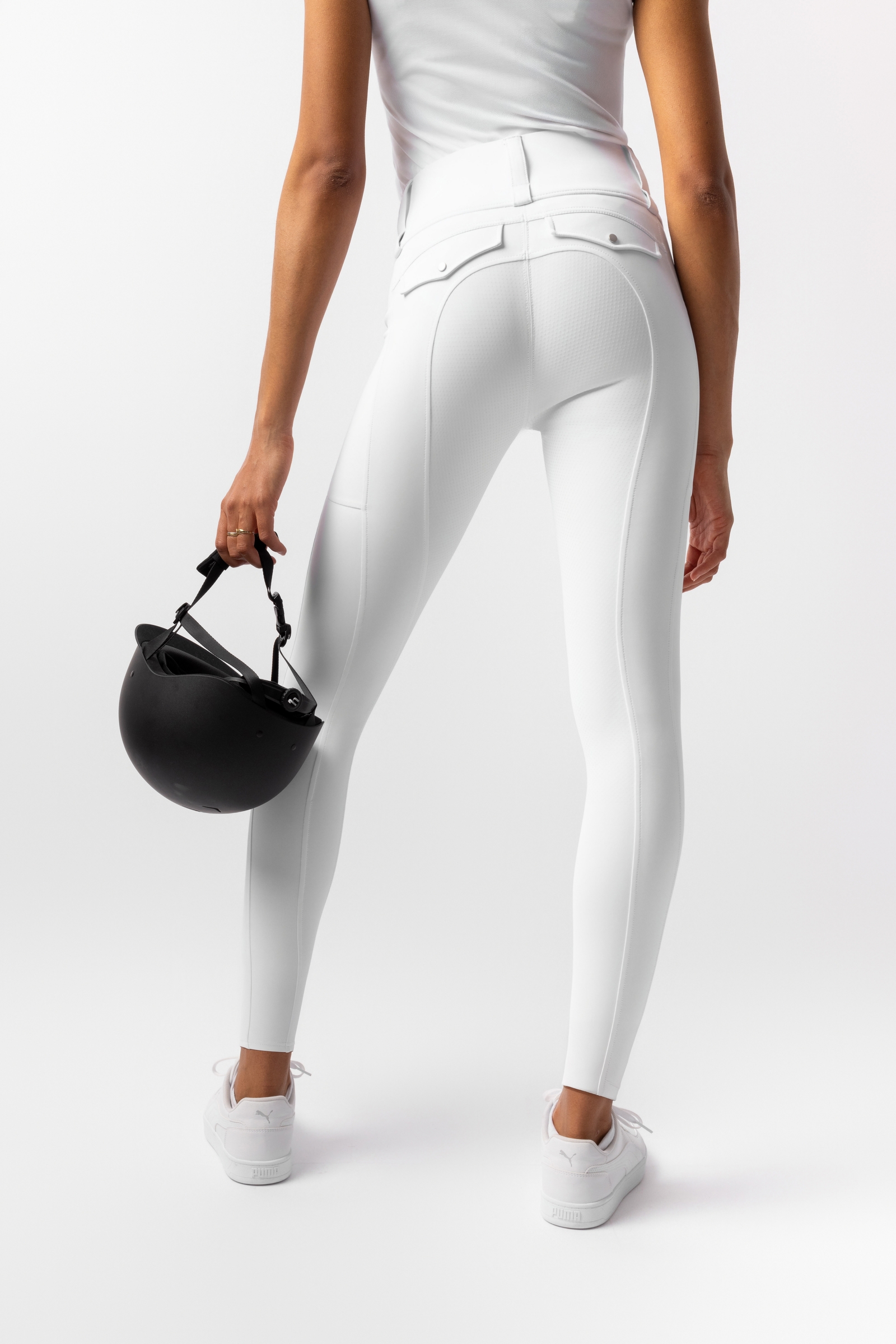 Horze Anya legginsy jeździeckie damskie z pełnym silikonowym lejem UPF 50+