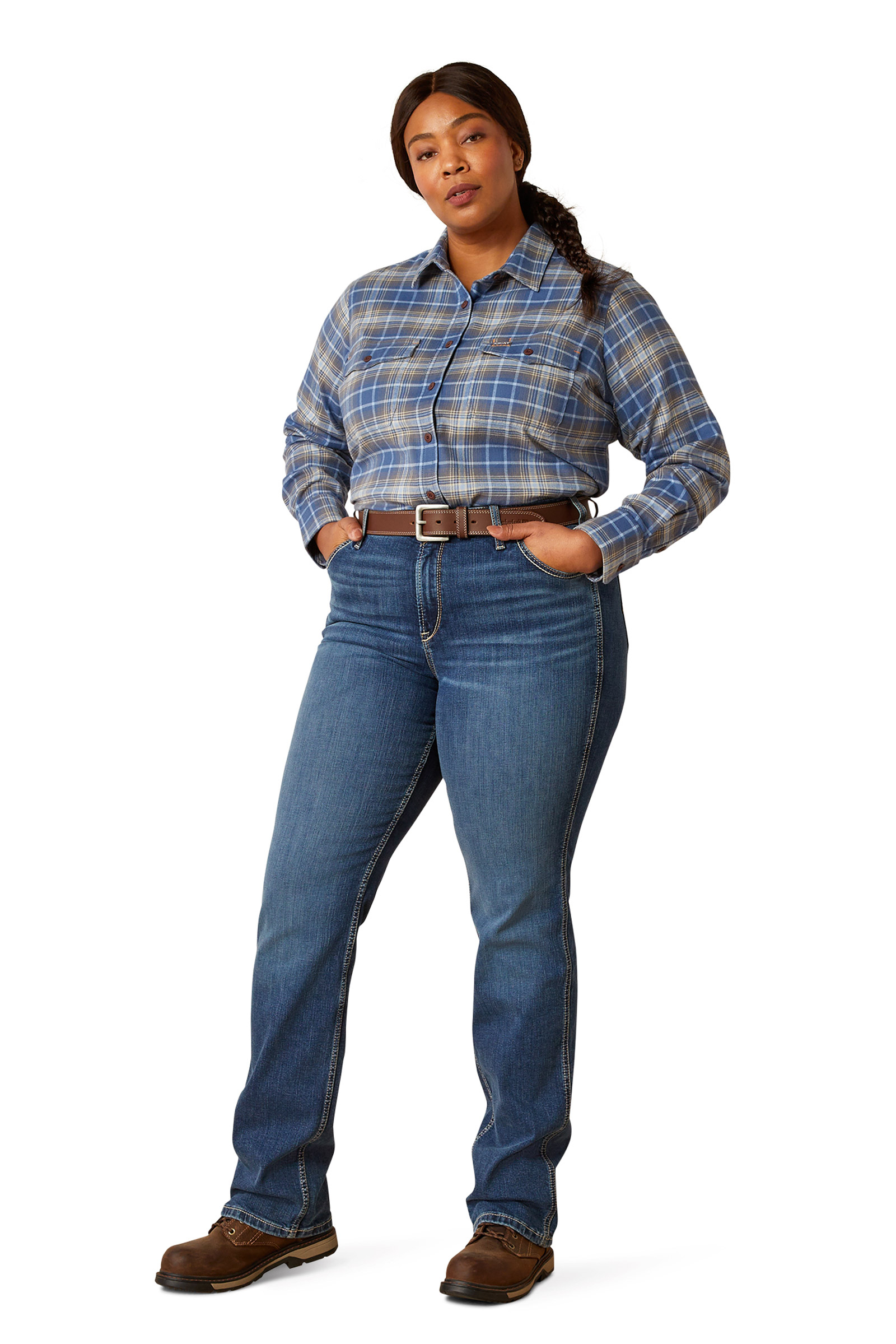 Ariat Rebar DuraStretch Damska robocza koszula flanelowa z długim rękawem