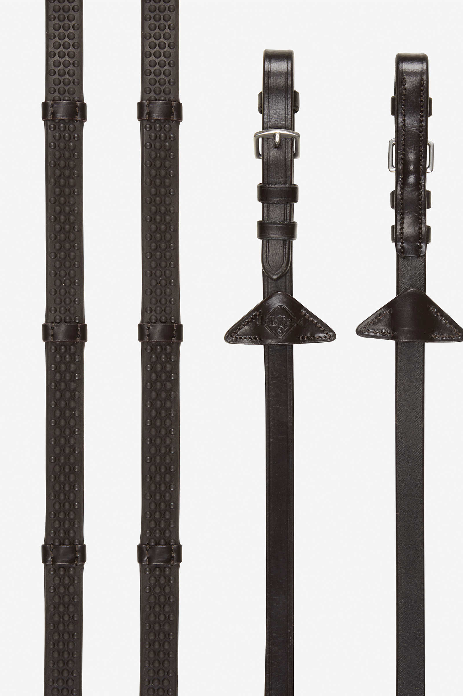 Brown/Silver LeMieux Miękkie gumowe wodze ze stoperami