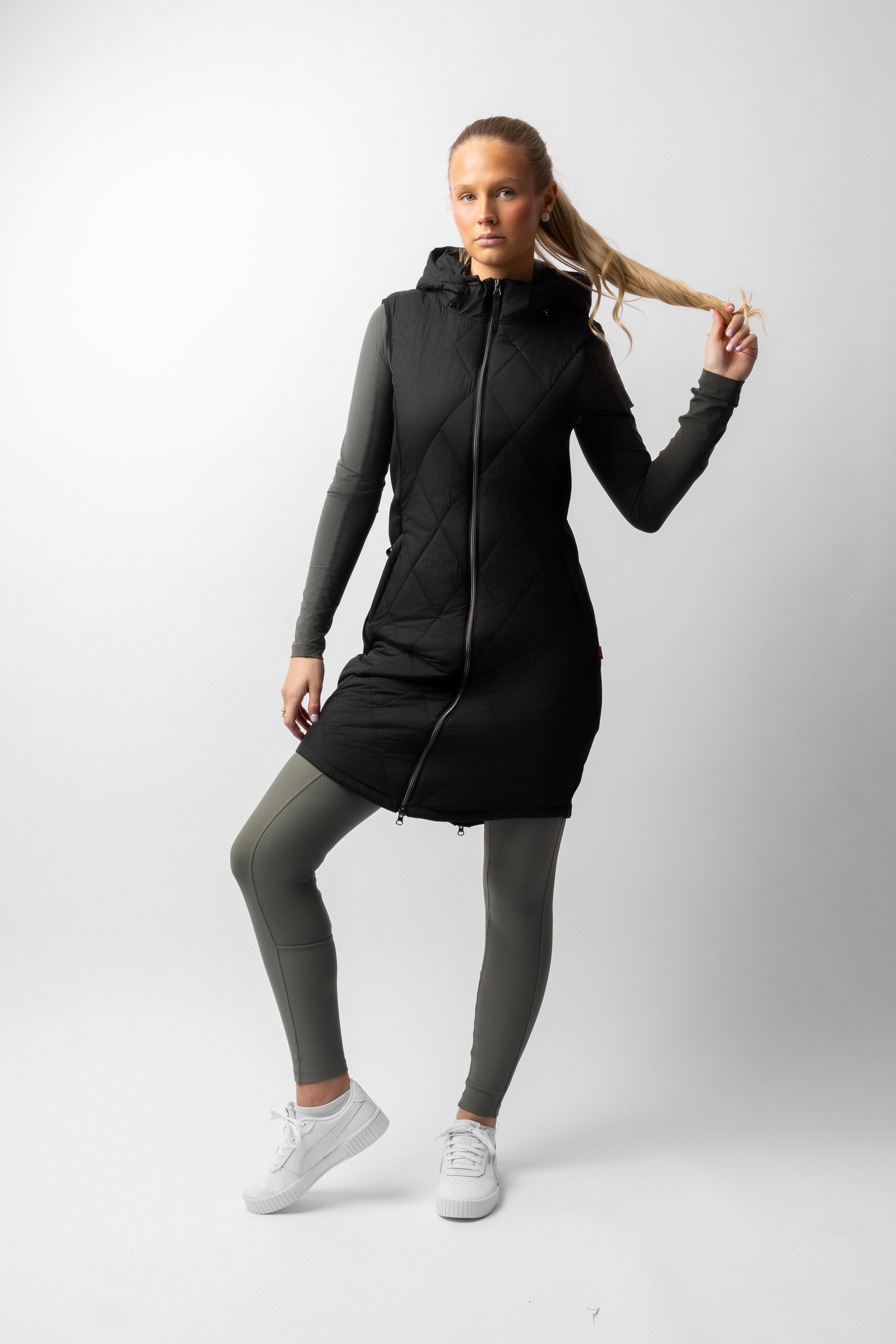 B Vertigo Agnetha damska długa pikowana kamizelka  