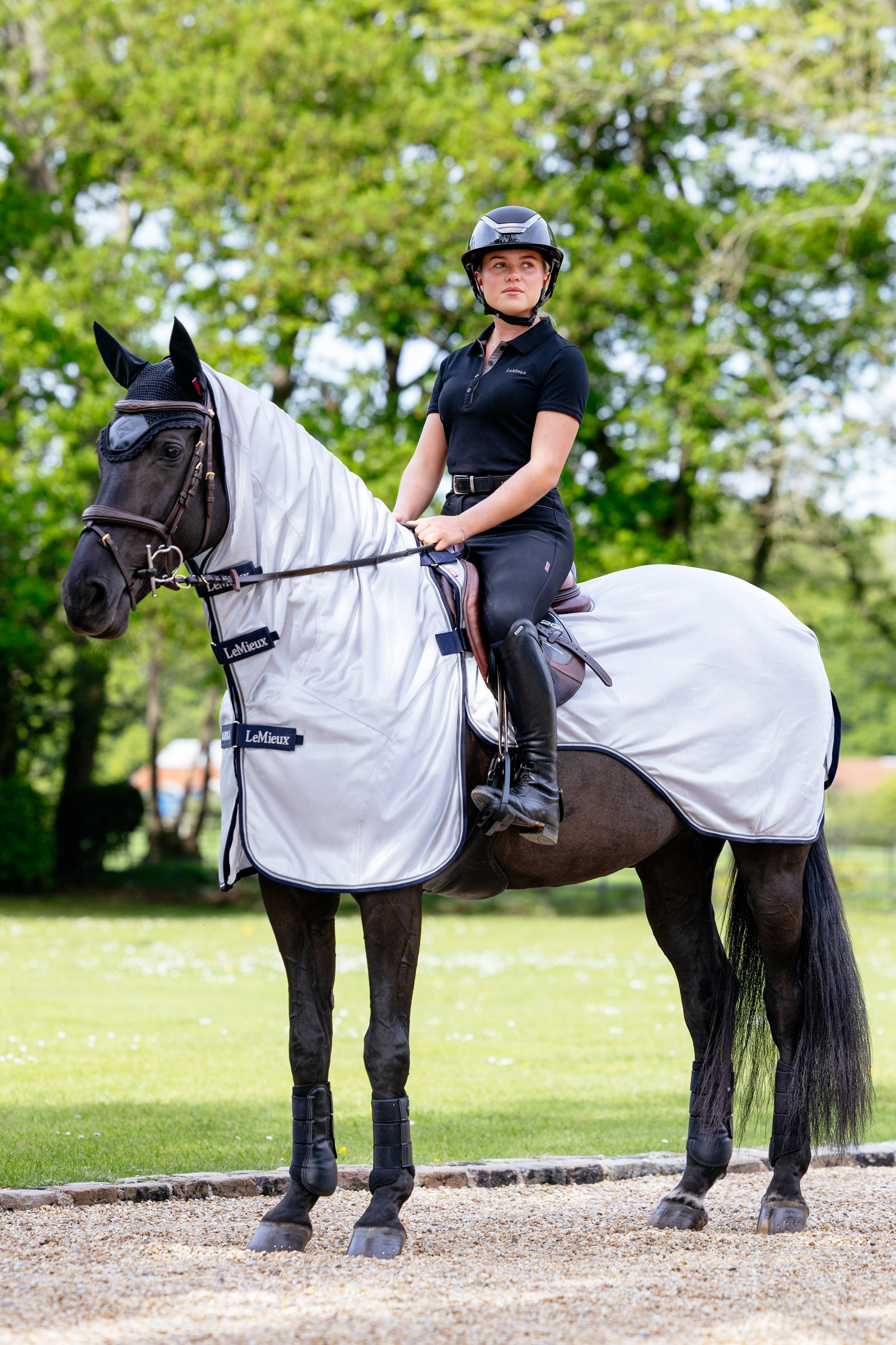 LeMieux Ride On derka treningowa przeciw owadom z odpinanym szyjnym i barkowym elementem