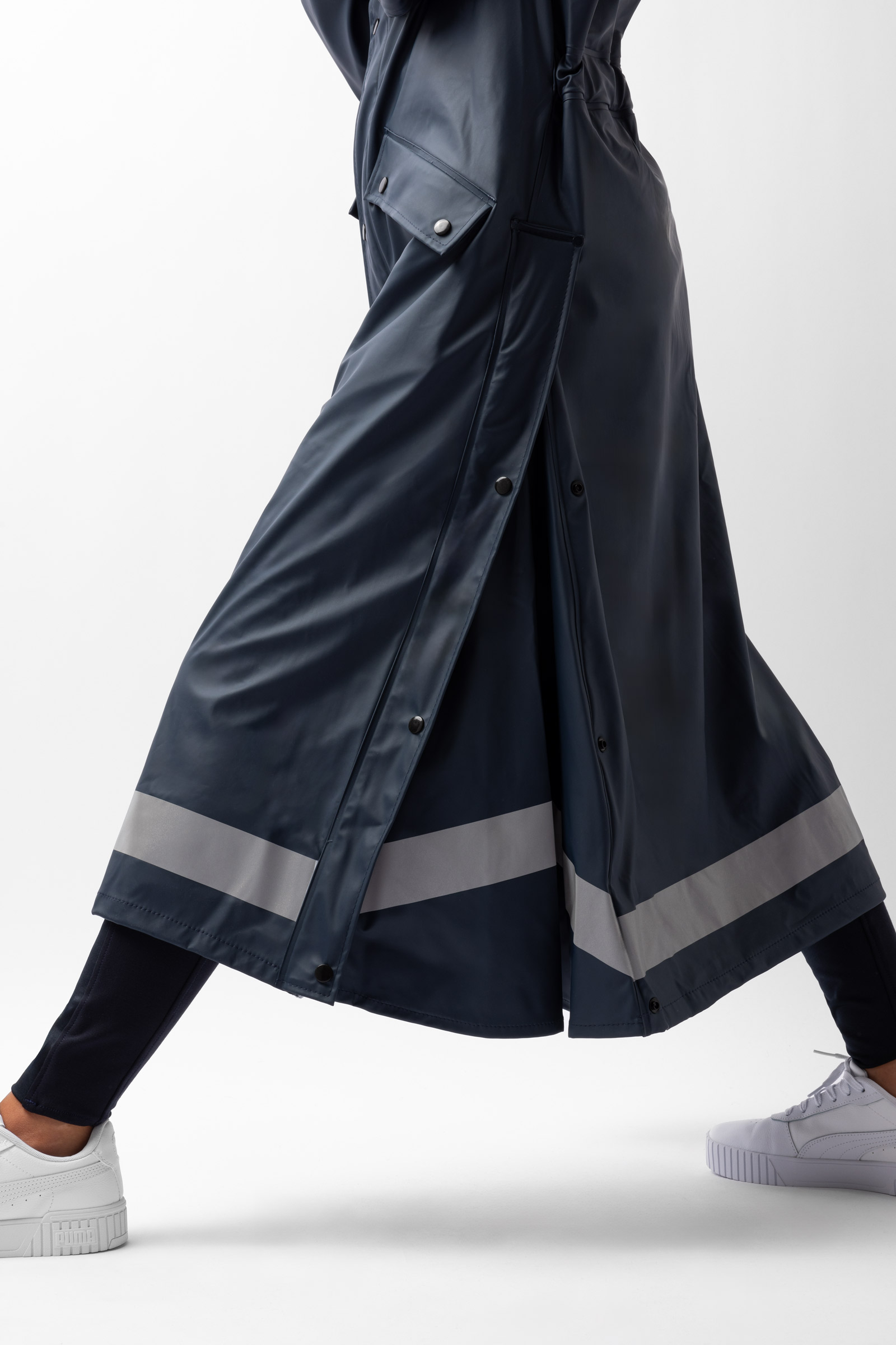 Długi płaszcz przeciwdeszczowy Horze Hazel damski z rozcięciami