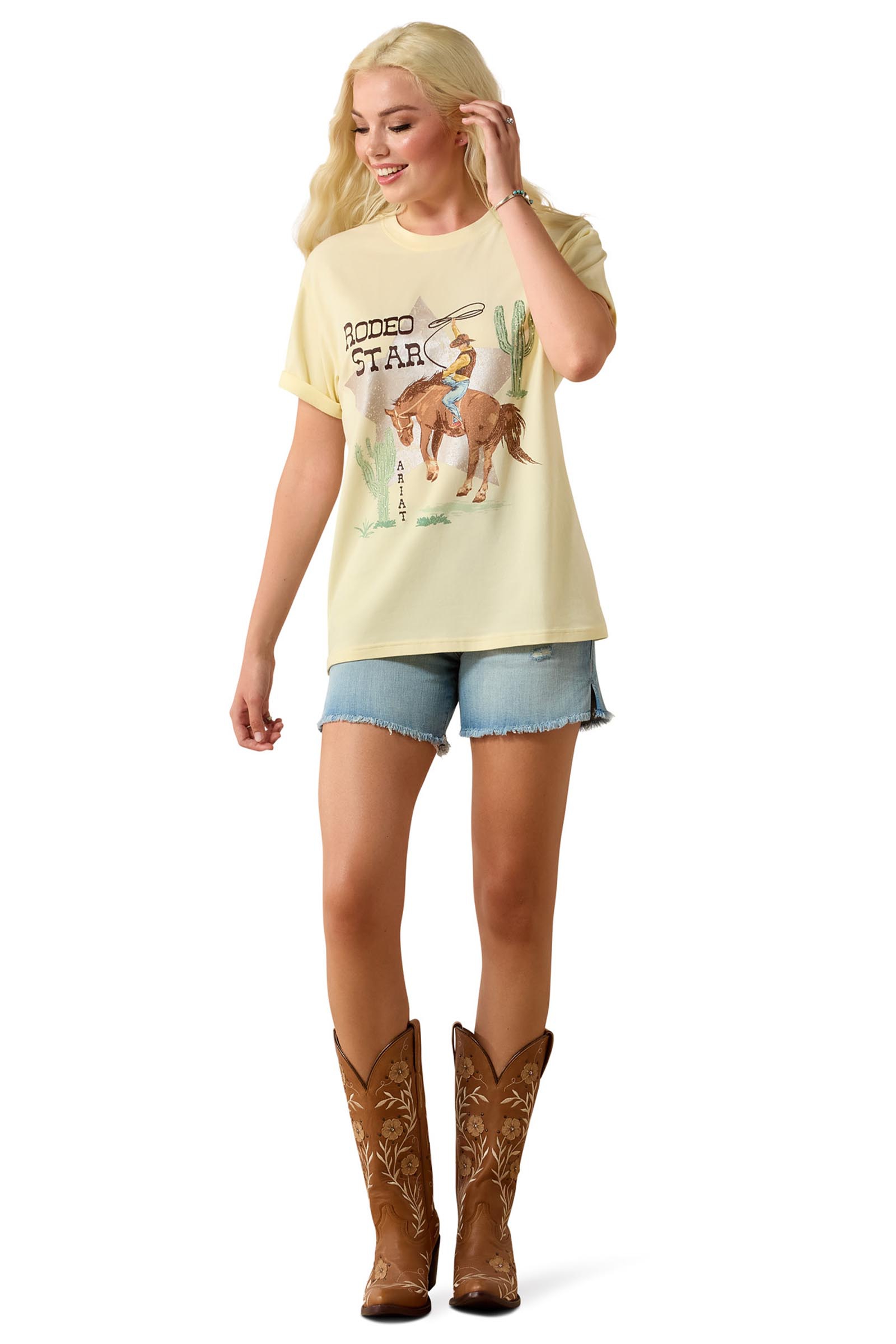 Ariat Damski T-shirt Rodeo Star typu boyfriend  
