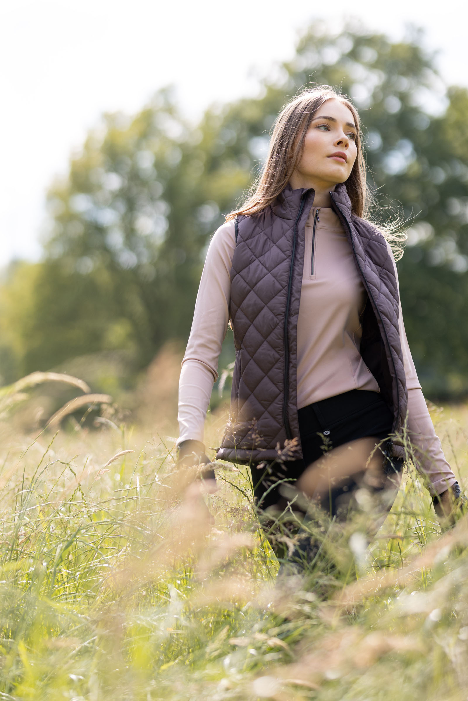 Damski ocieplany bezrękawnik jeździecki Horze Young Rider NAIA