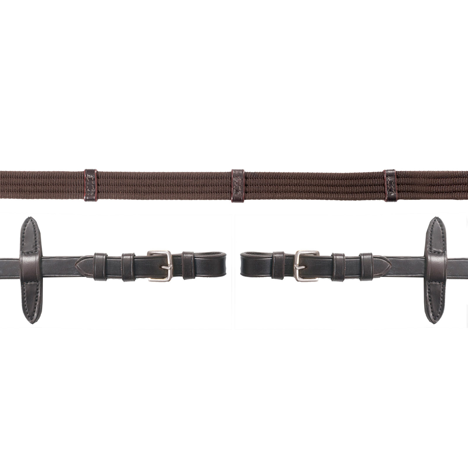 Brown/Silver Wodze parciane Schockemöhle Sports Neo, ze sprzączkami