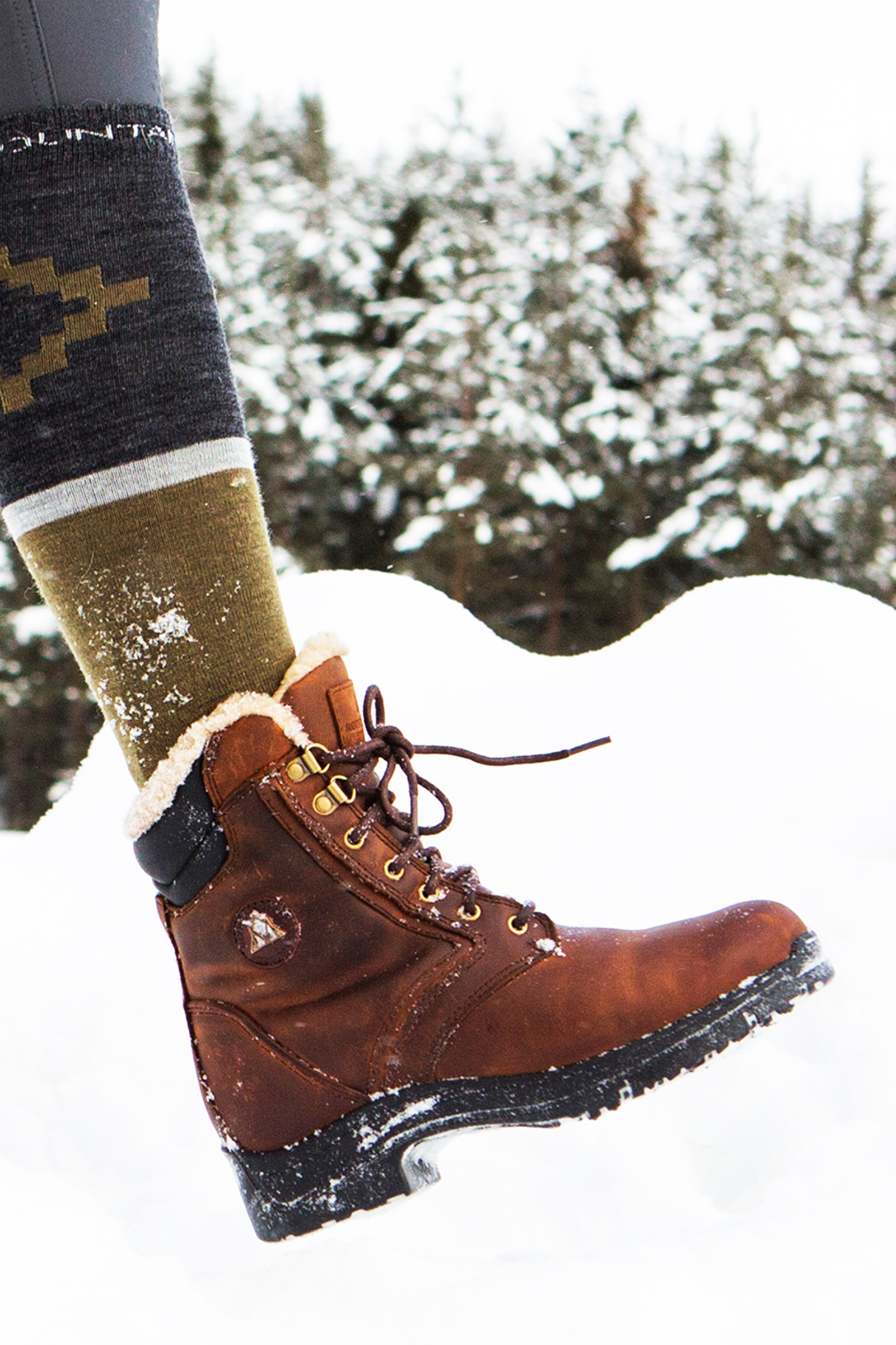 Męska koronka Snowy River z koniem górskim