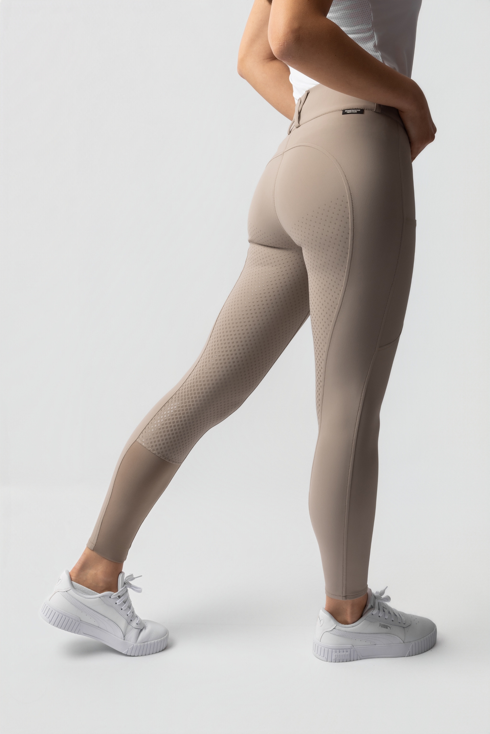 Horze Grand Prix Pro Damskie bryczesy z pełnym lejem UPF 50+