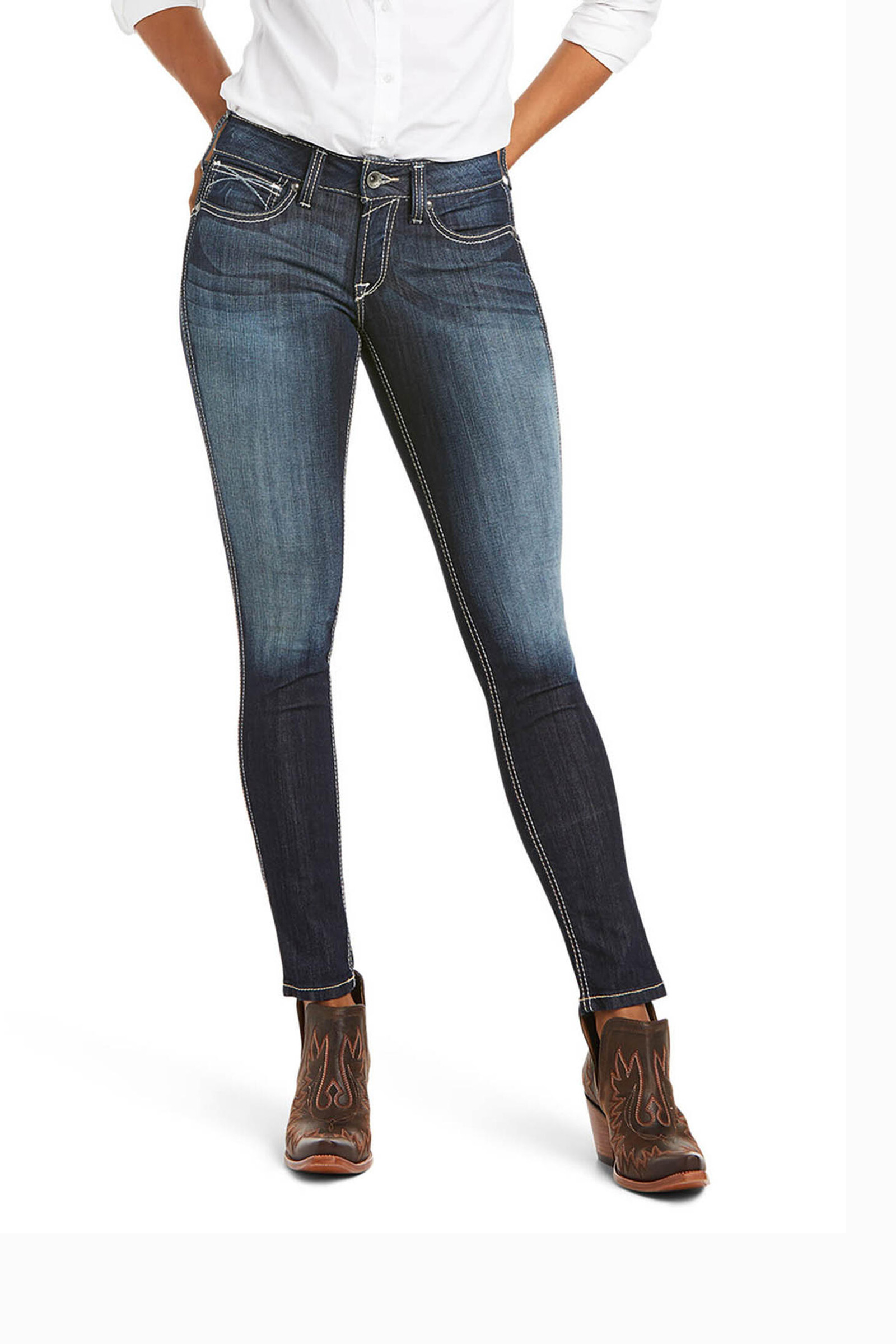 Ariat Ella R.E.A.L. Outseam damskie skinny jeansy ze średnim stanem