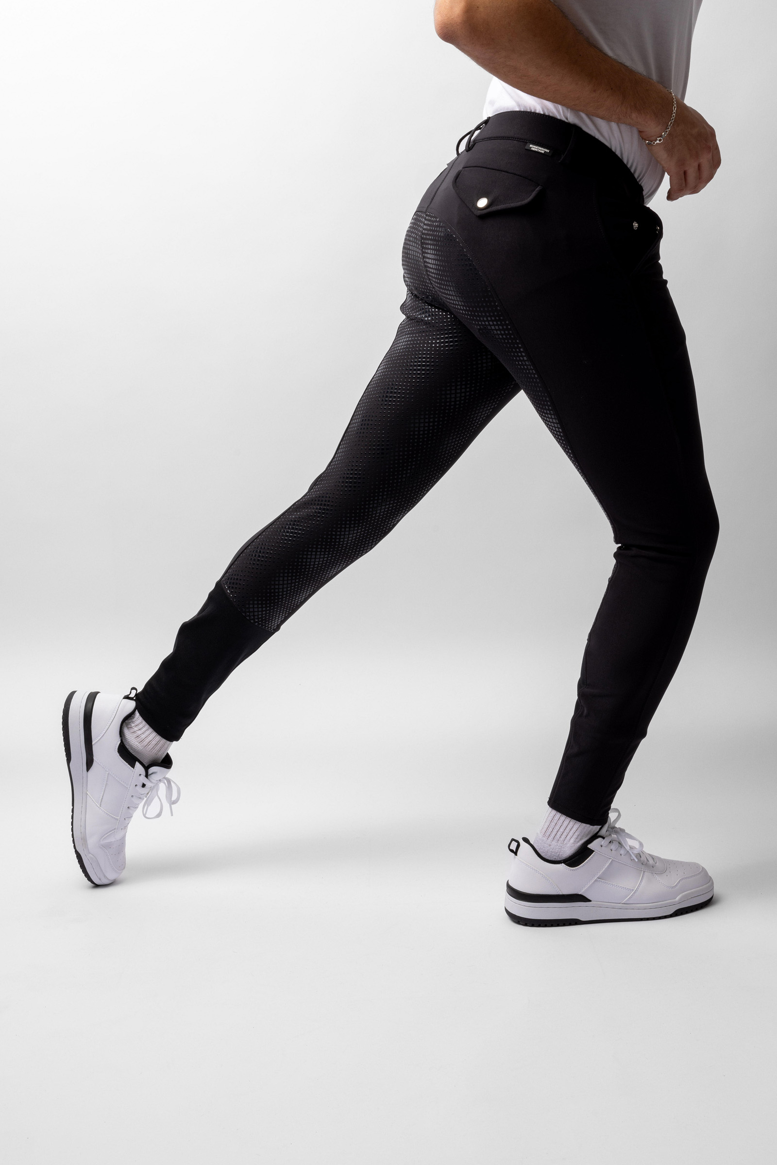 Horze Grand Prix męskie bryczesy z pełnym silikonowym lejem UPF 50+