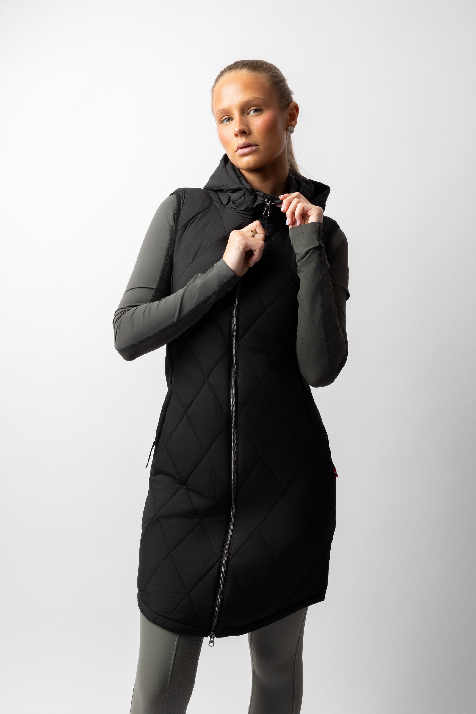 B Vertigo Agnetha damska długa pikowana kamizelka  