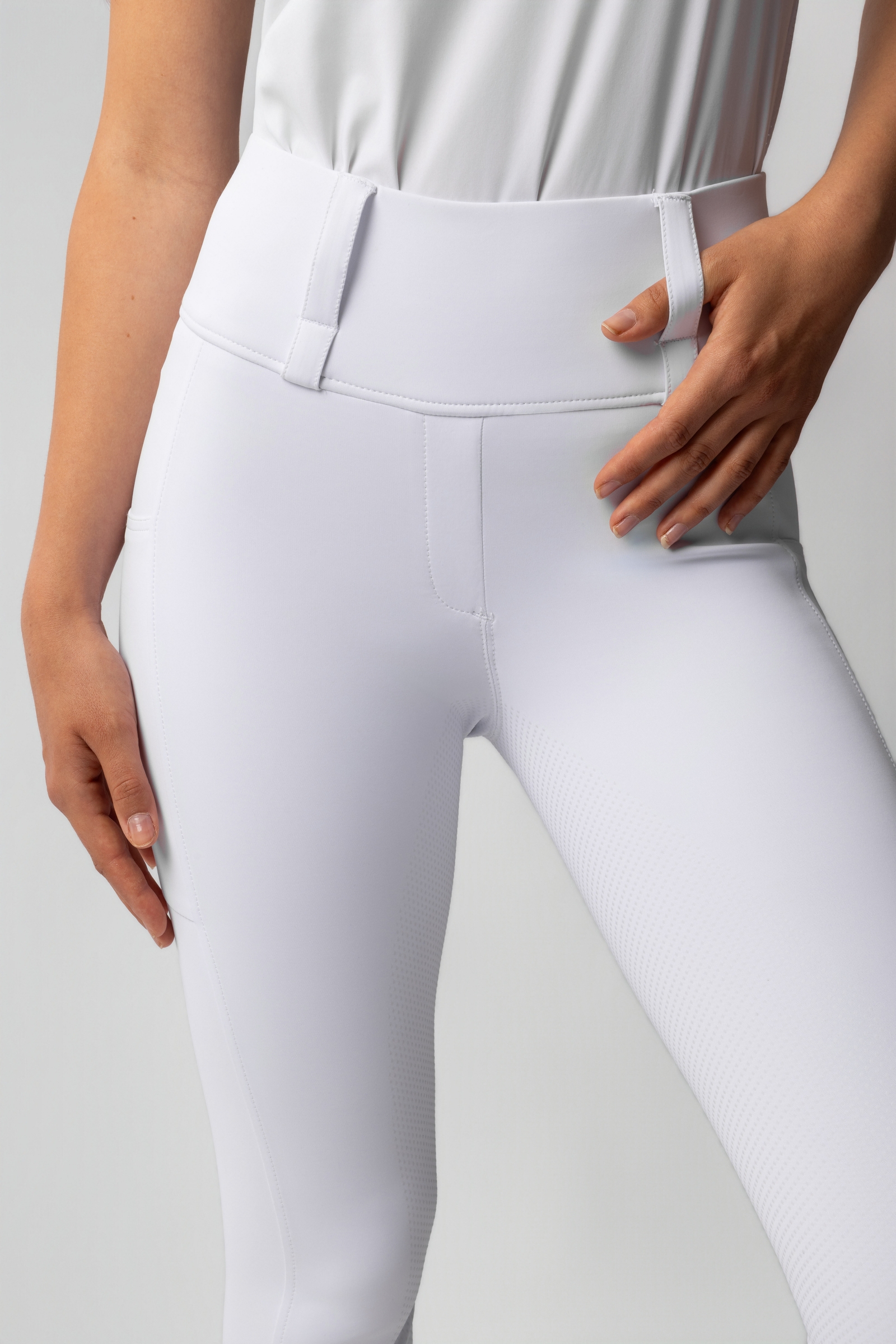 Horze Anya legginsy jeździeckie damskie z pełnym silikonowym lejem UPF 50+