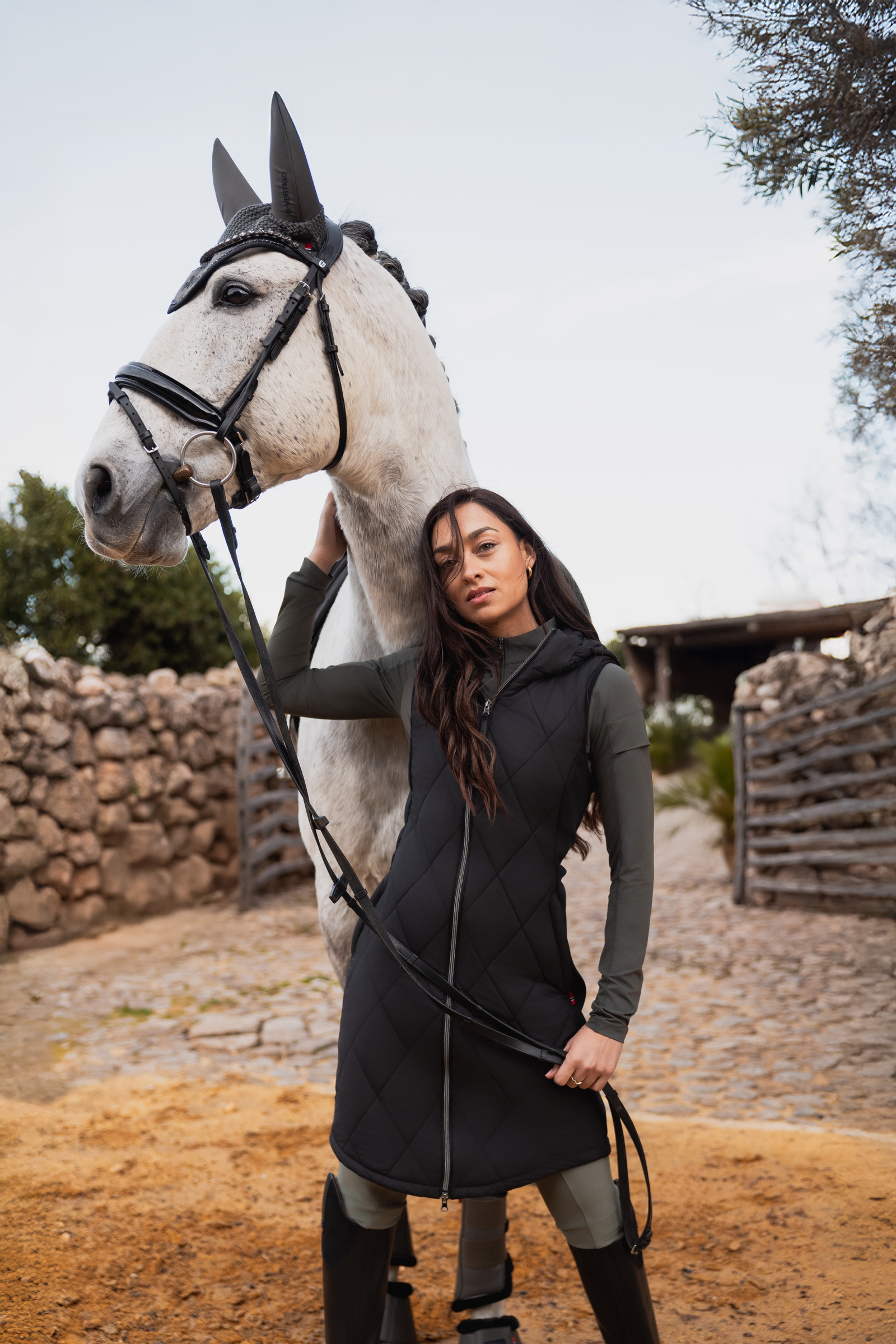 B Vertigo Agnetha damska długa pikowana kamizelka  