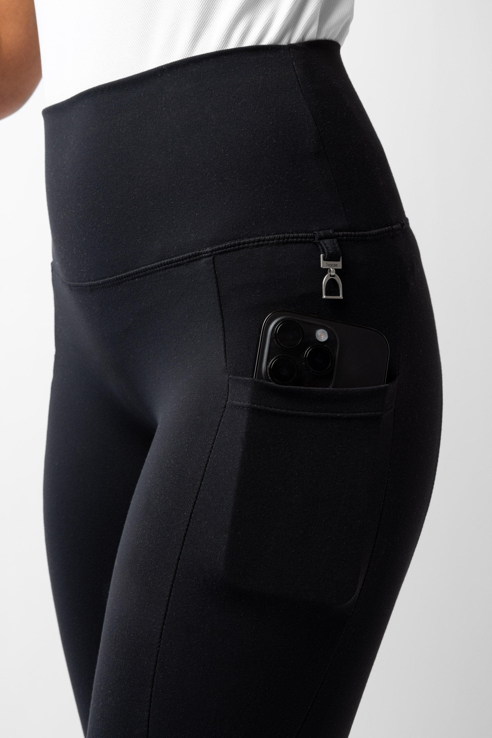 Horze Gillian Damskie legginsy kompresyjne z pełnym lejem silikonowym