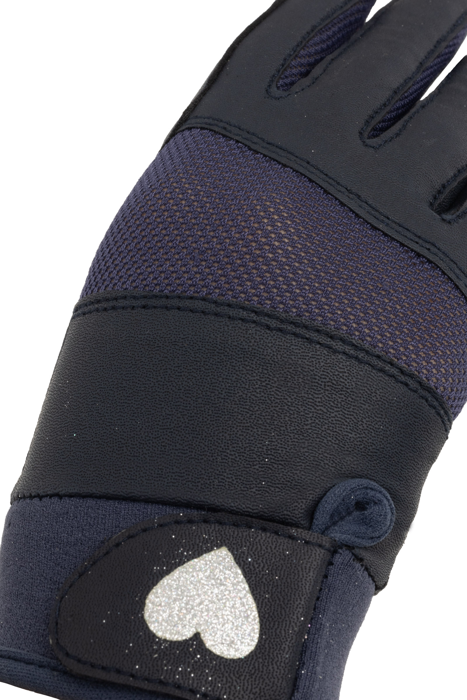 Dziecięce rękawiczki Horze z błyszczącym wzorem w serduszka