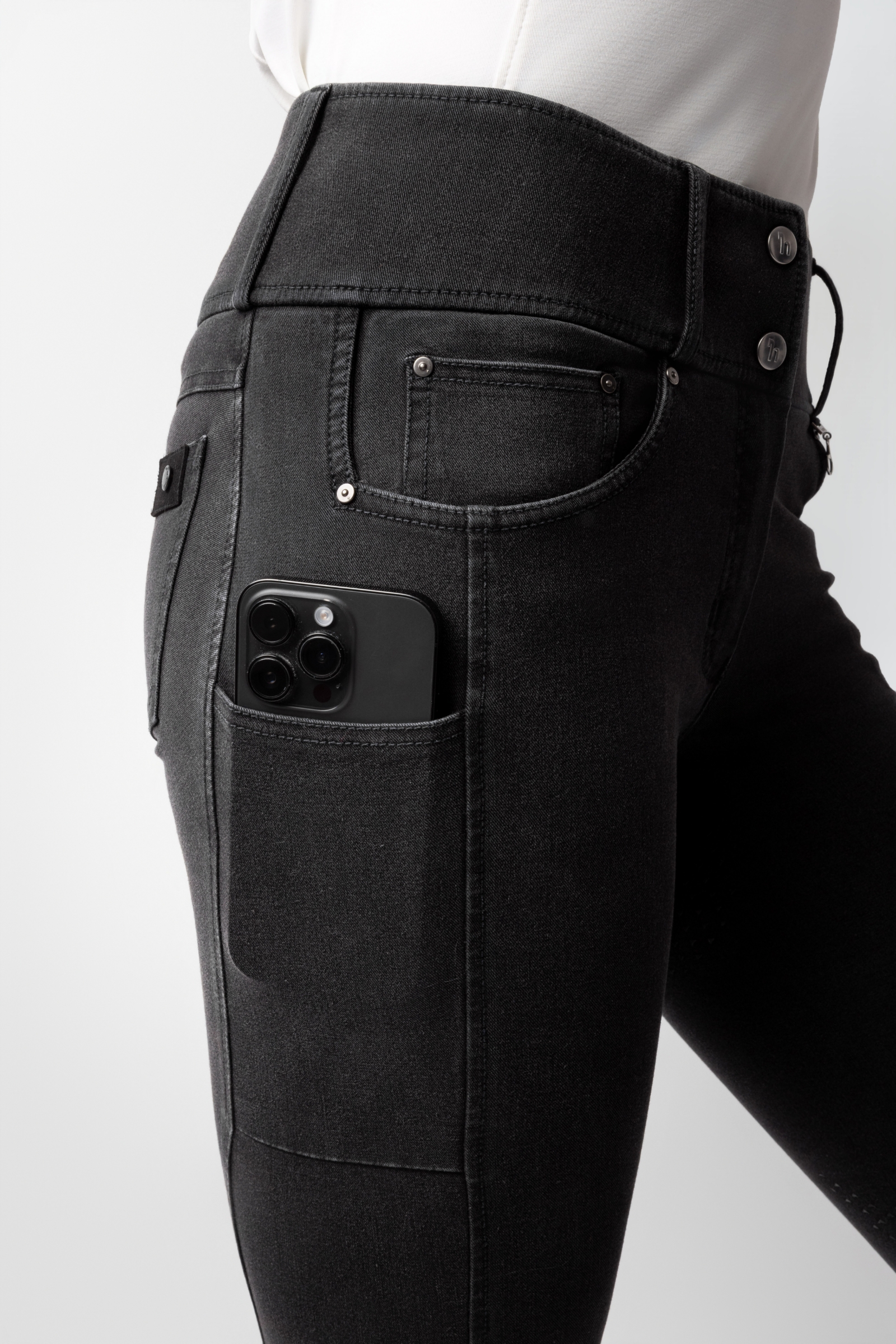 Horze Carolyn damskie bryczesy denim full grip