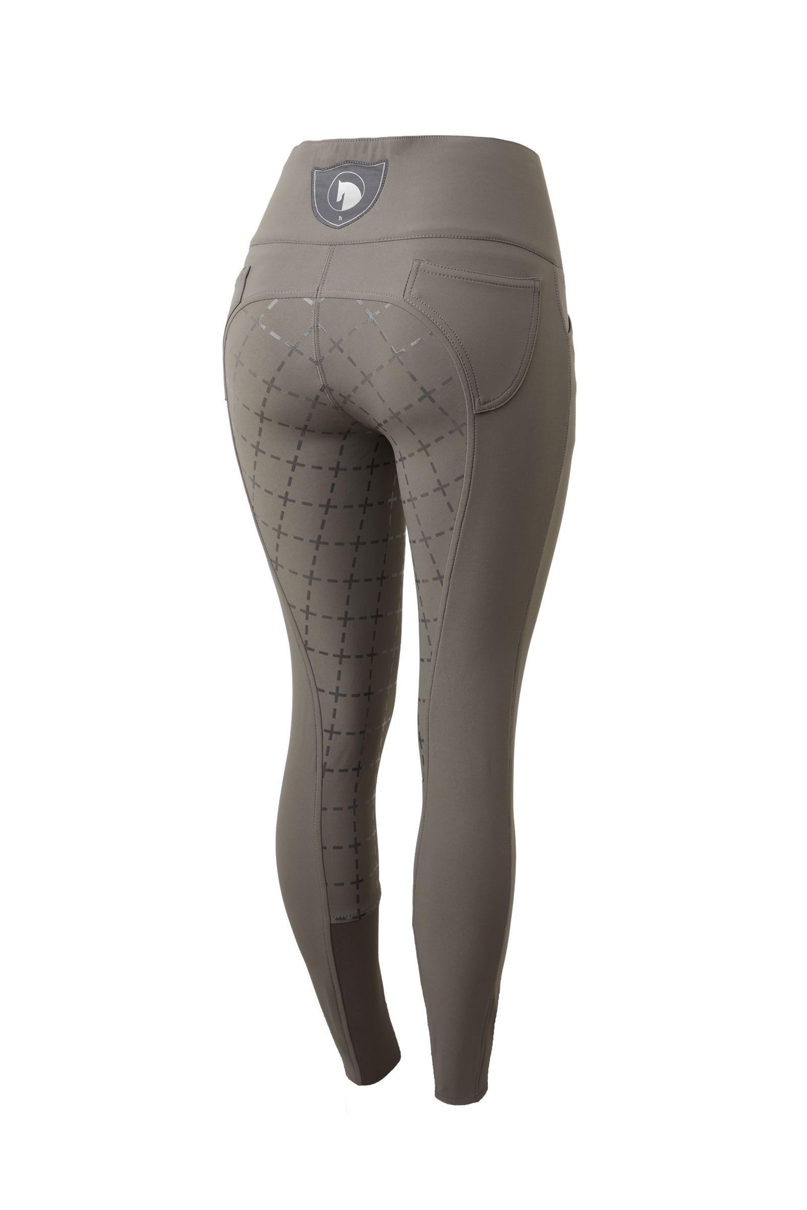 Castle Rock Dark Drey Horze Desiree damskie bryczesy z wysokim stanem i silikonowym pełnym lejem