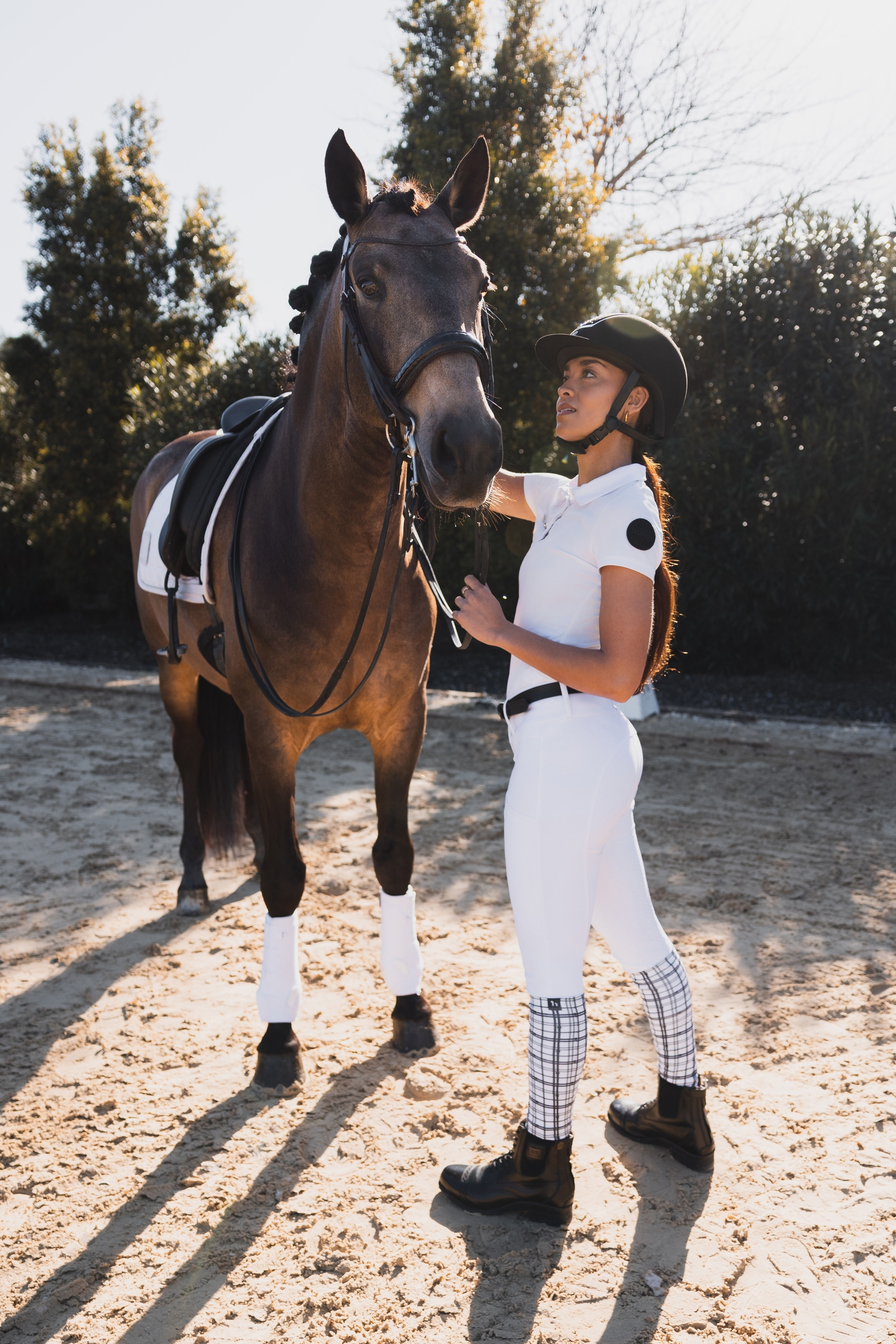 Horze Grand Prix Show Bryczesy z pełnym lejem UPF 50+