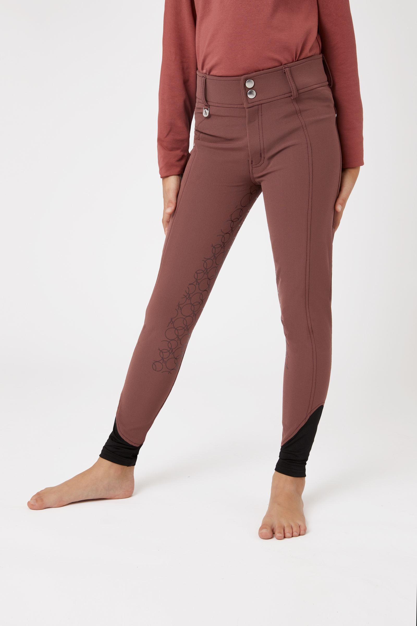 Horze Leighton Teens Bryczesy z pełnym lejem silkonowym i kieszonką