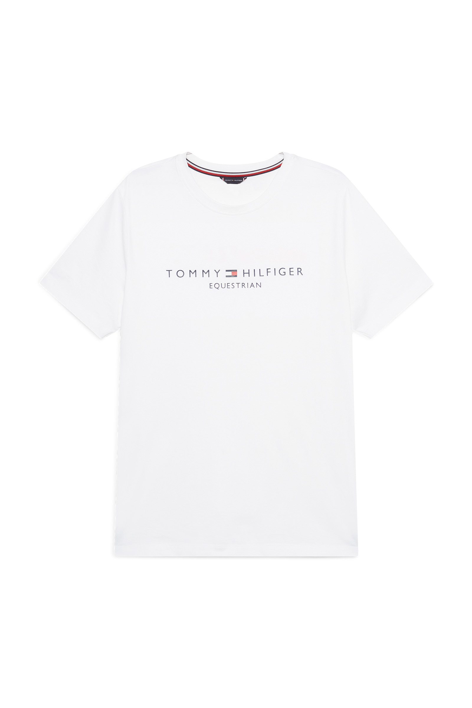 Th Optic White Tommy Hilfiger Equestrian Williamsburg T-shirt z grafiką i krótkim rękawem