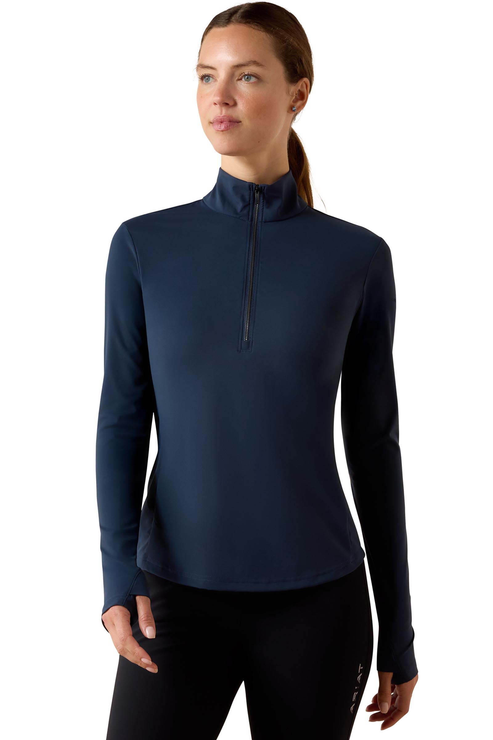 Navy Eclipse Ariat Damski baselayer SolVeil z zamkiem 1/2