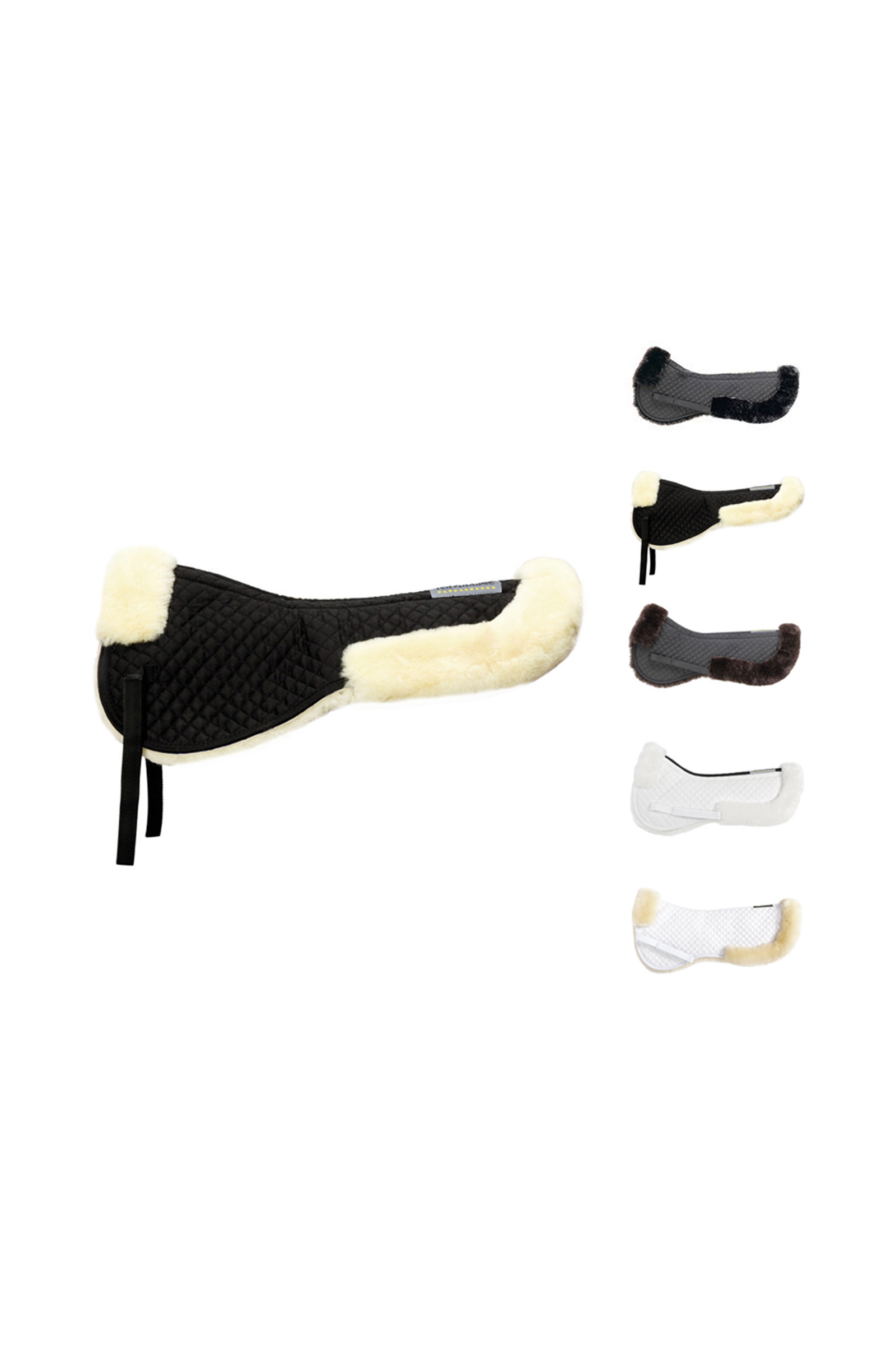 White/White Podkładka Kavalkade Lambswool z rondem z tyłu, wełna jagnięca