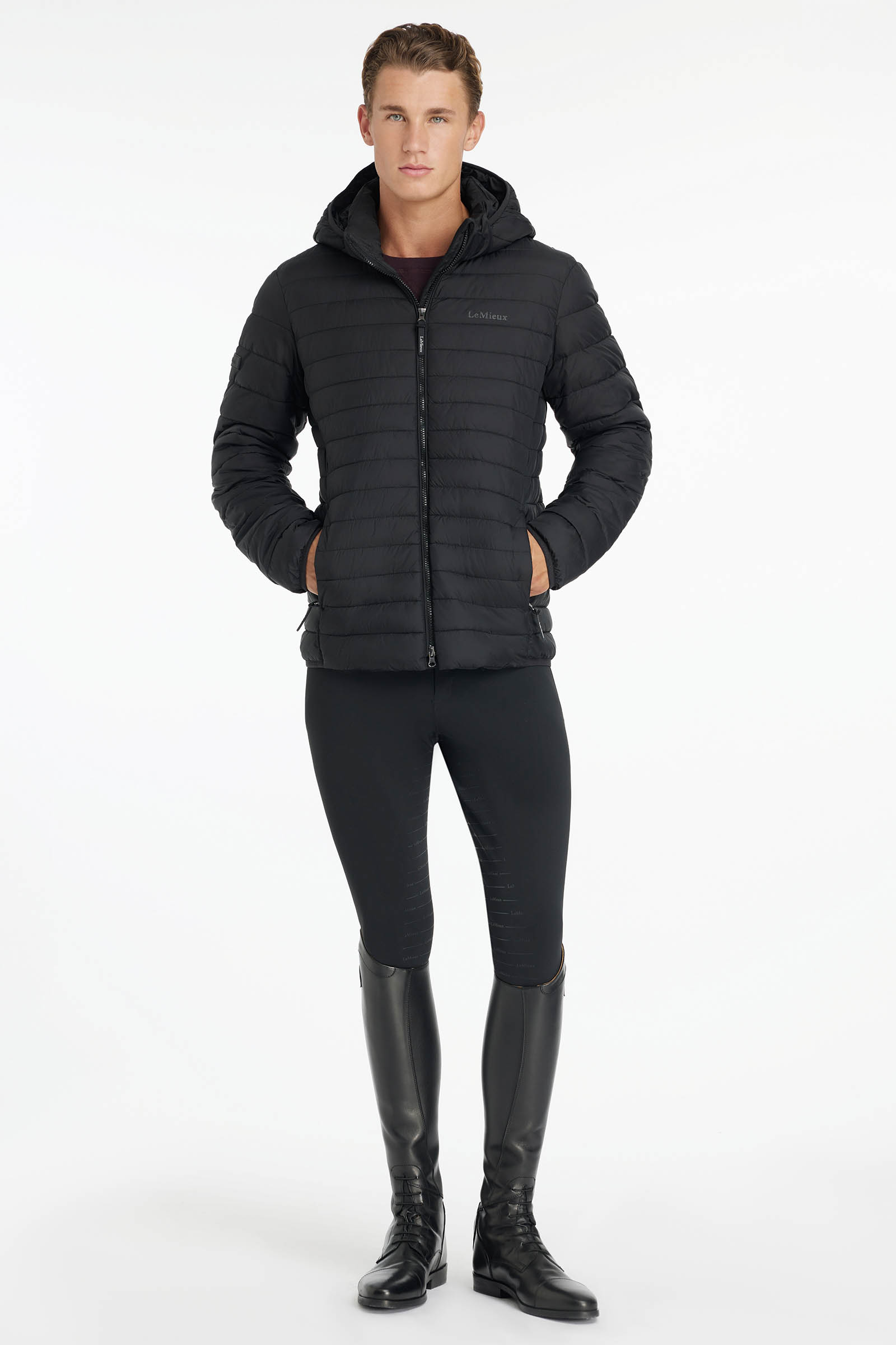 LeMieux męska pikowana kurtka z kapturem